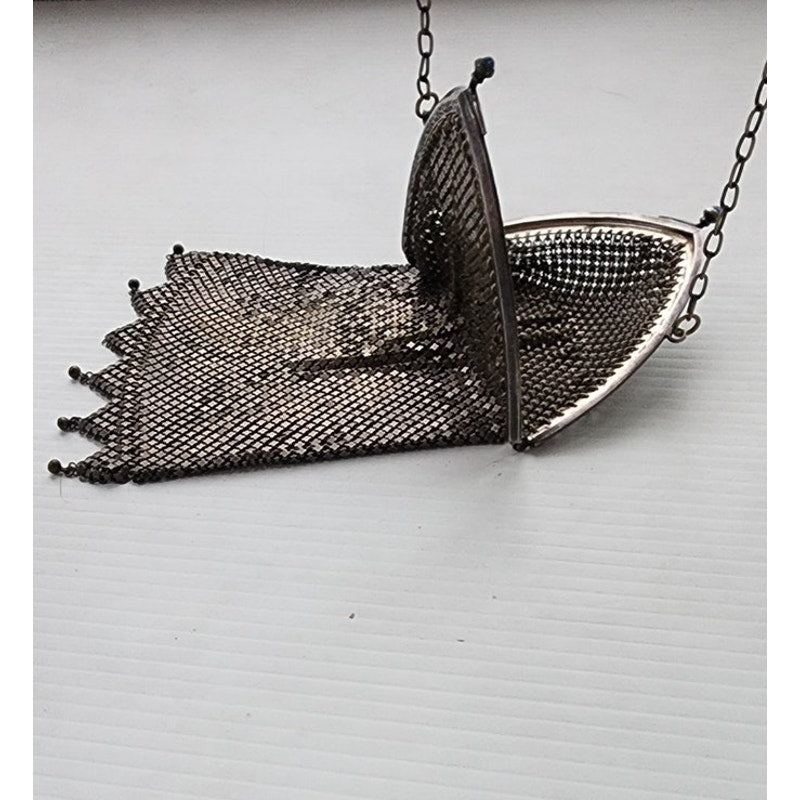 Antique Chain Mail Purse Silver Mesh Handbag