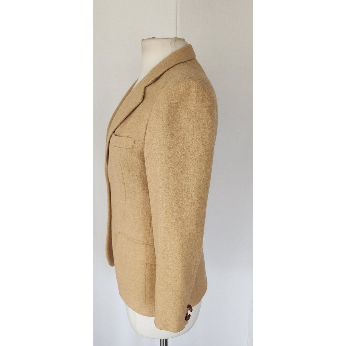 Vintage 70s Beige Blazer Camel Wool Gino Rossi /Petite S