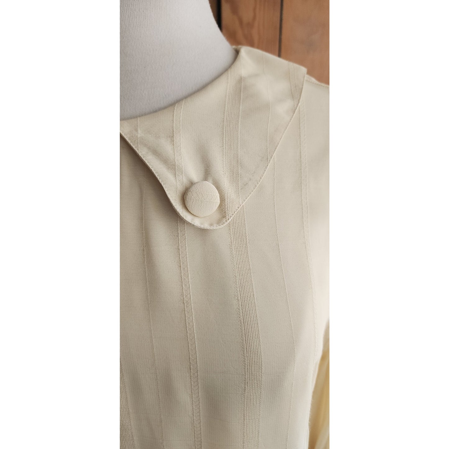 Vintage 80s Armani Blouse Cream Silk Tunic