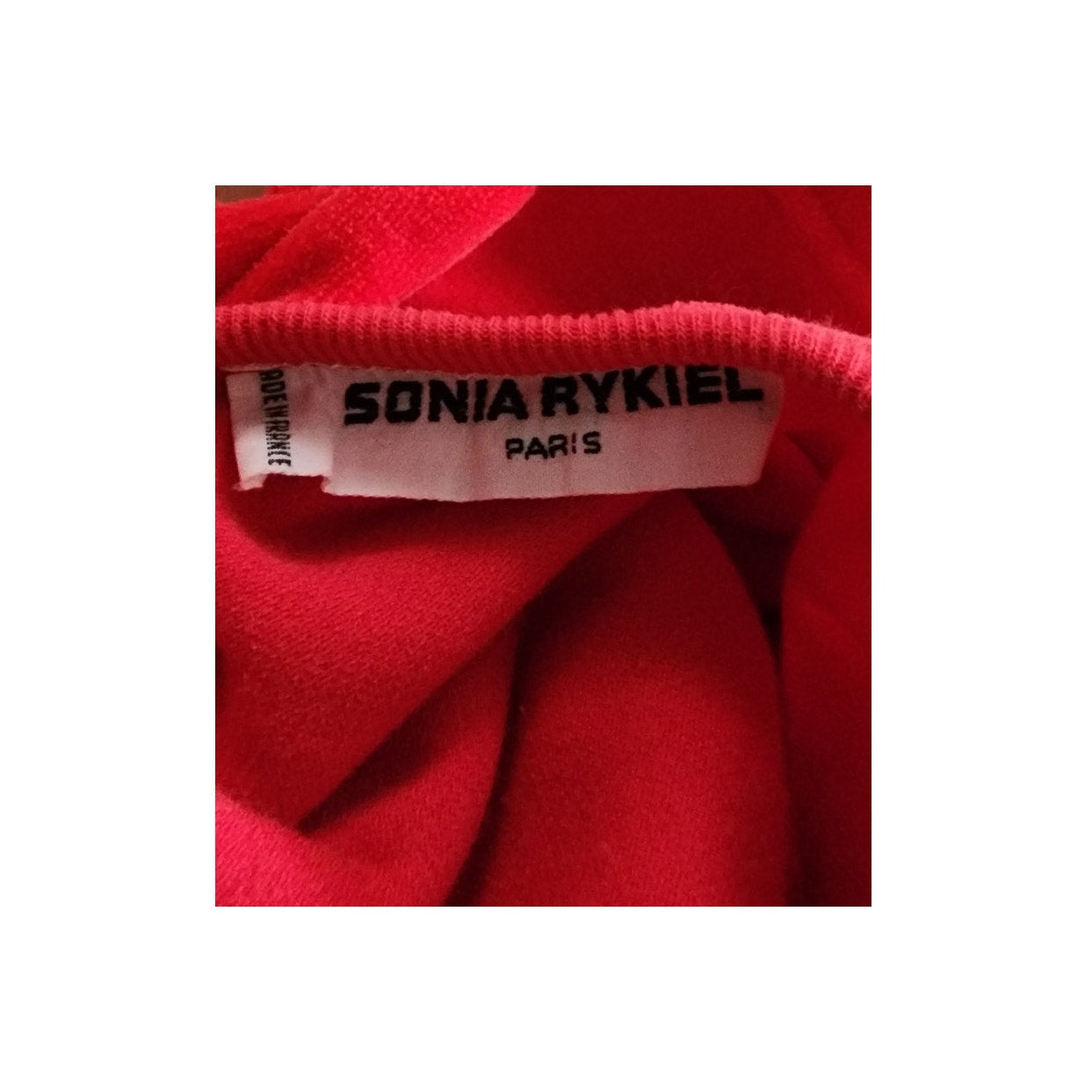 Vintage 1990s Sonia Rykiel Red Dress Red Velour Drop Waist w/Logo Emblem