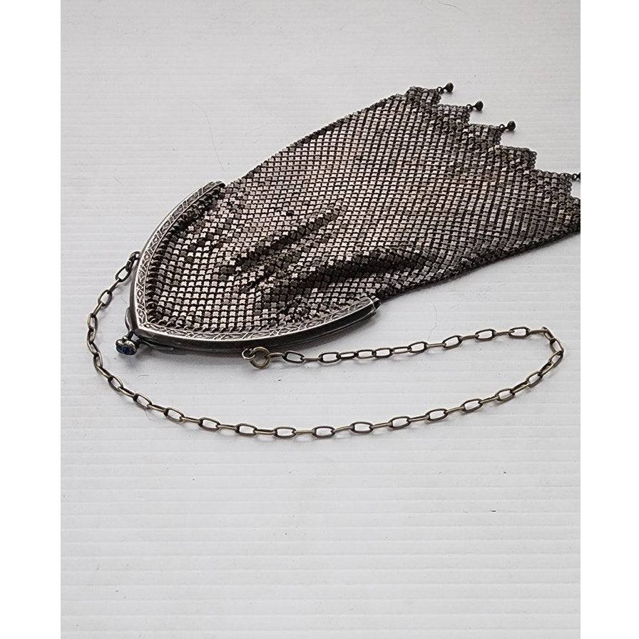 Antique Chain Mail Purse Silver Mesh Handbag