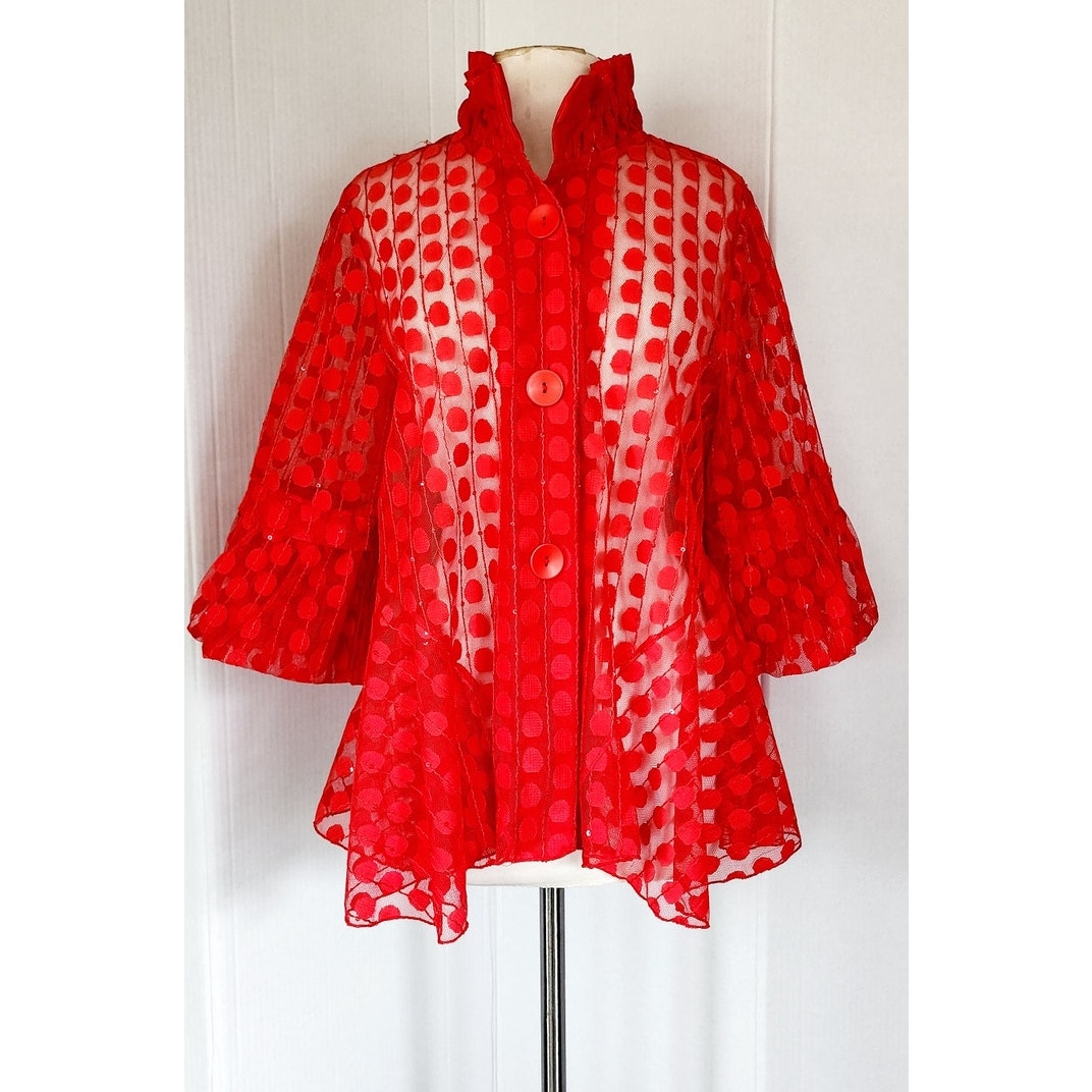 Damee Mesh Jacket Red Polkadot LARGE