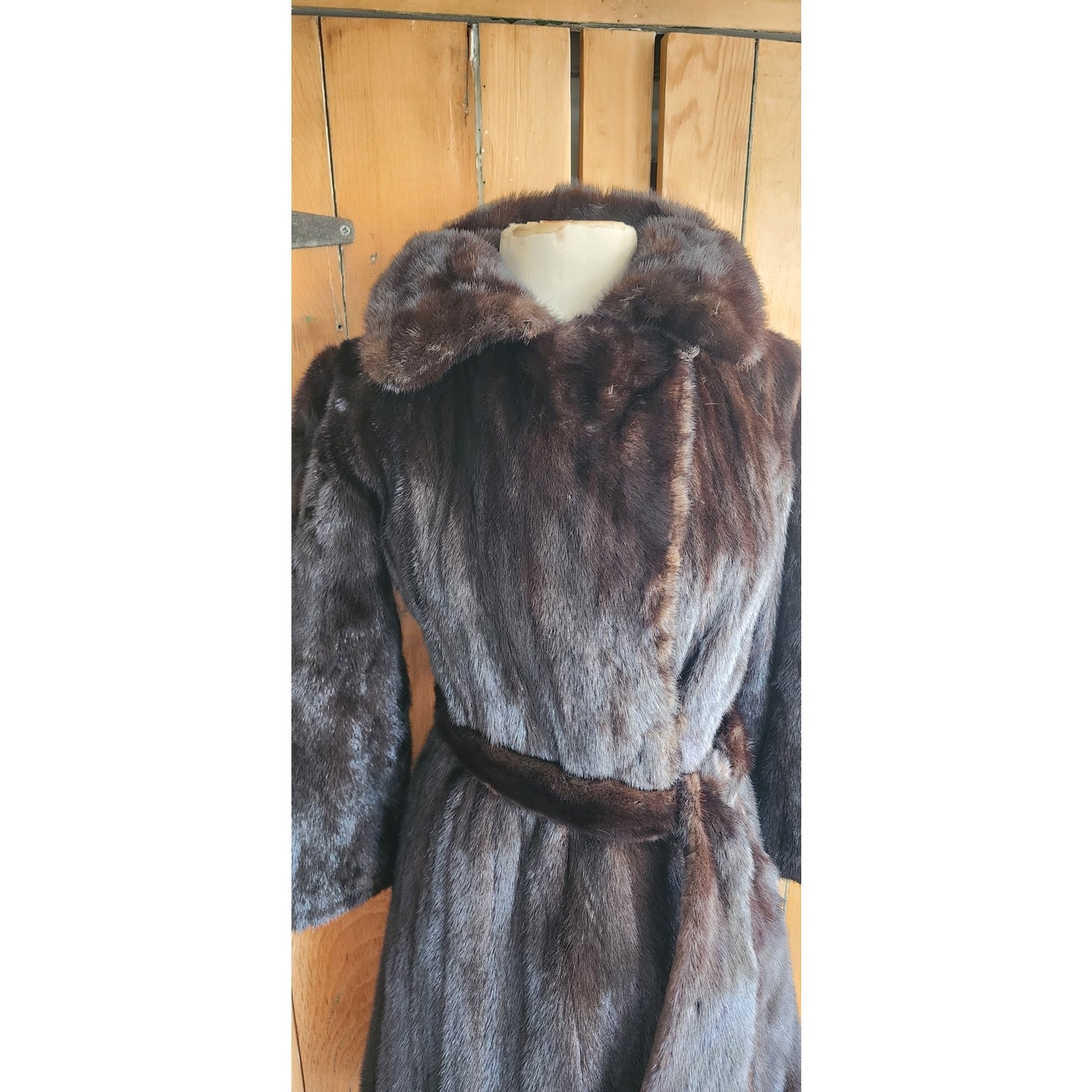 Vintage 70s Brown Mink Fur Coat Belted / Rosenthal Furs / S