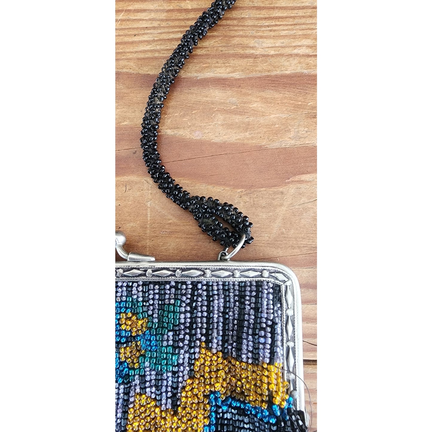 Antique Beaded Handbag Made in Germany Edwardian Microbeading