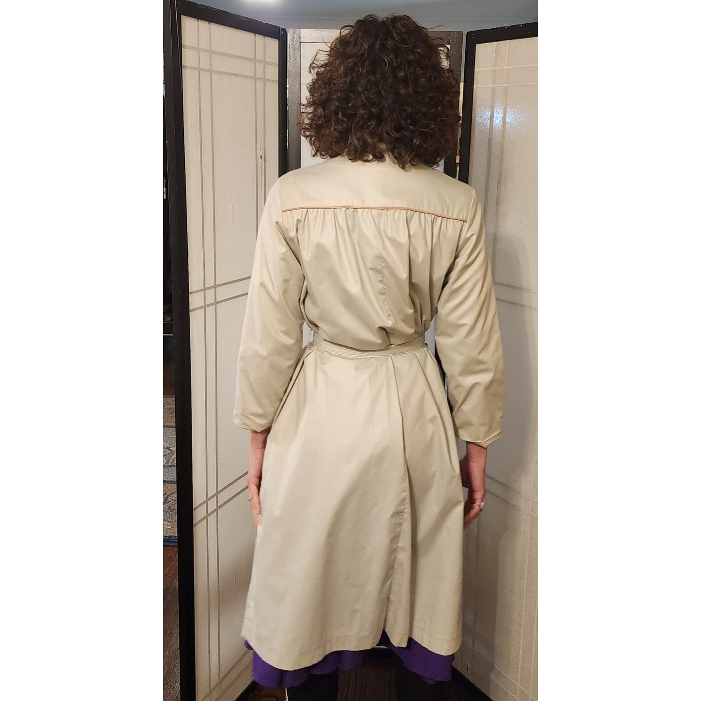 Vintage 70s Trench Coat Gray with Belt by Smug
