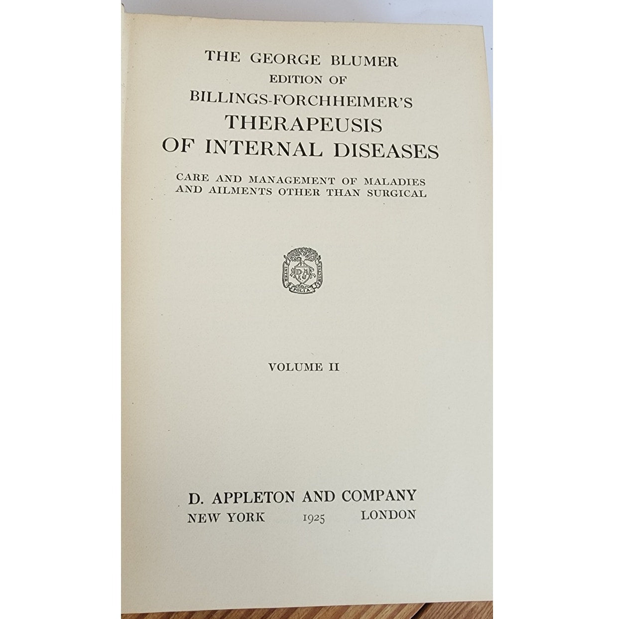Antique Medical Books Complete Set George Blumer Billings-Forchheimer's Therapeusis of Internal Diseases 6 Volumes