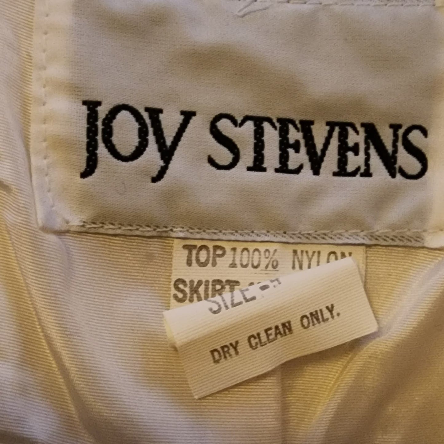 Vintage 80s White Party Dress Strapless Sequins Peplum Joy Stevens