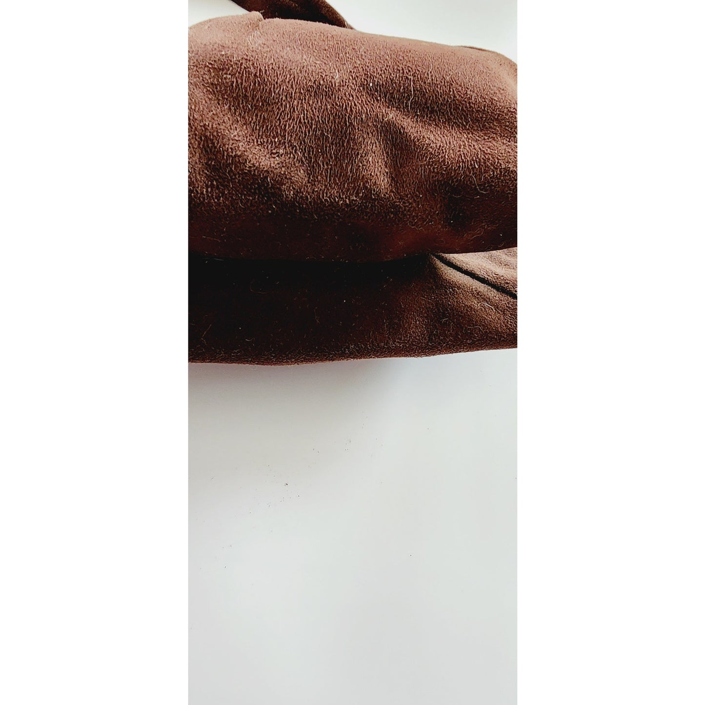 Vintage 1940s Brown Bag Brushed Suede Mother of Pearl Buechner