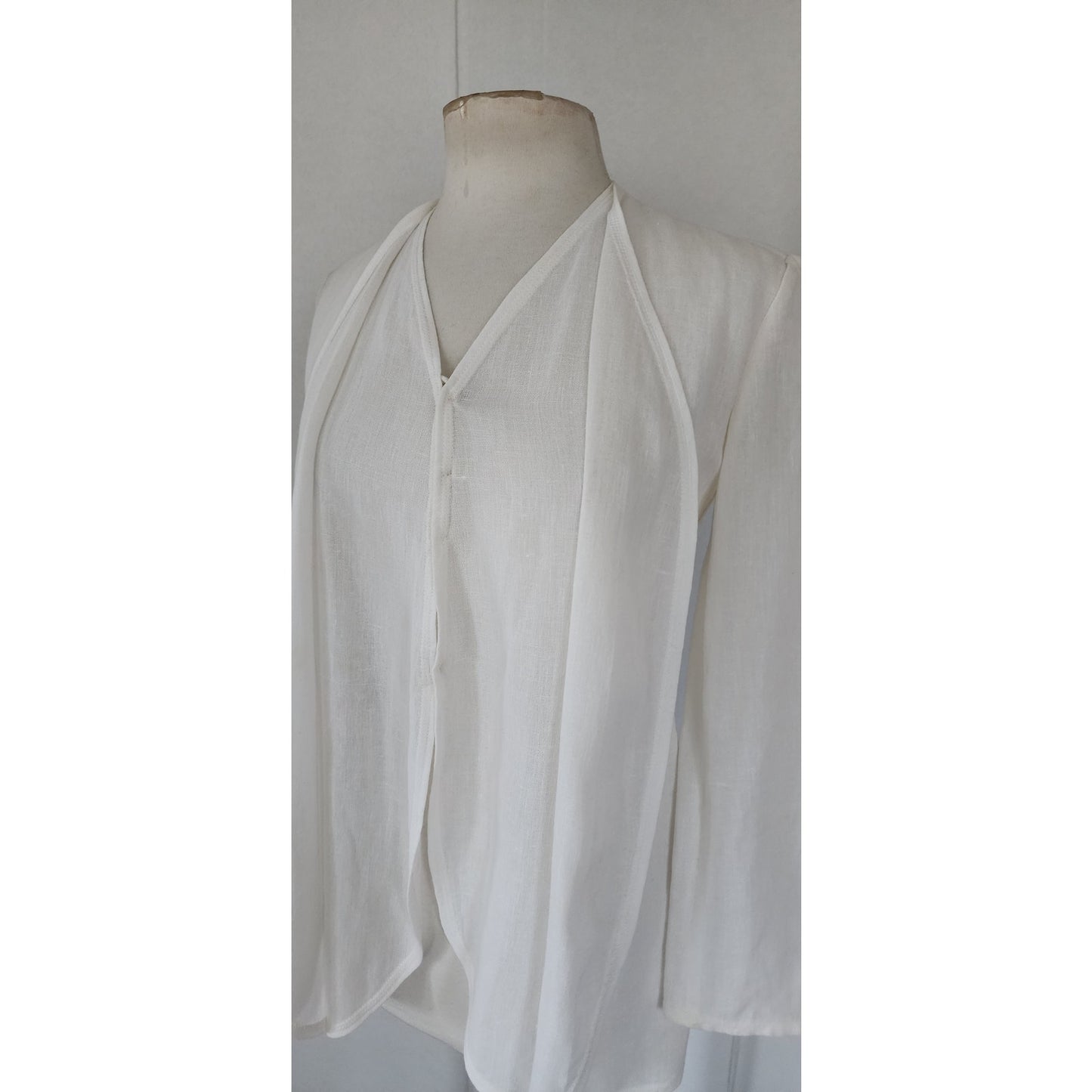 Vintage 1990s GIORGIO ARMANI BLACK LABEL Jacket White Linen Blazer / Medium