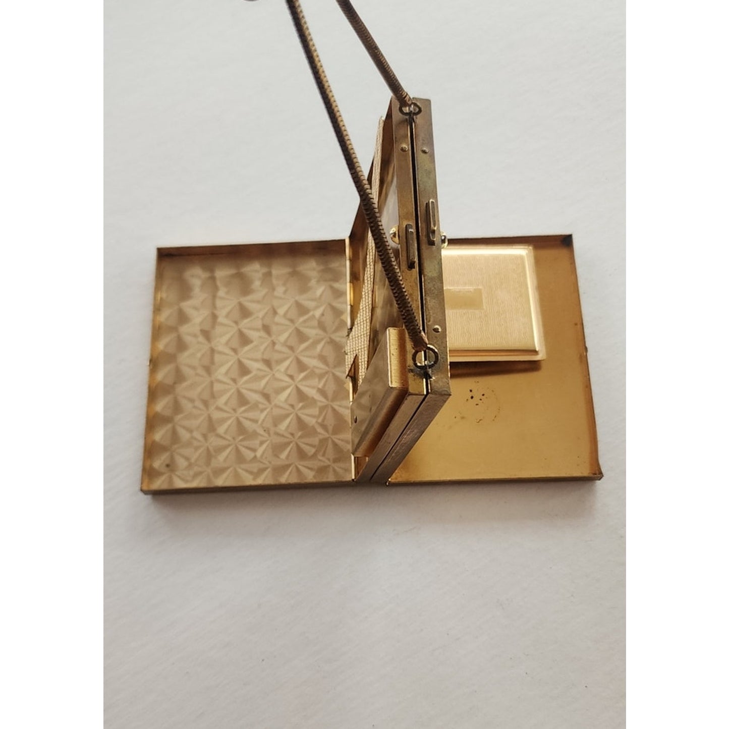 Vintage 50s Compact Purse Makeup Case Mother of Pearl