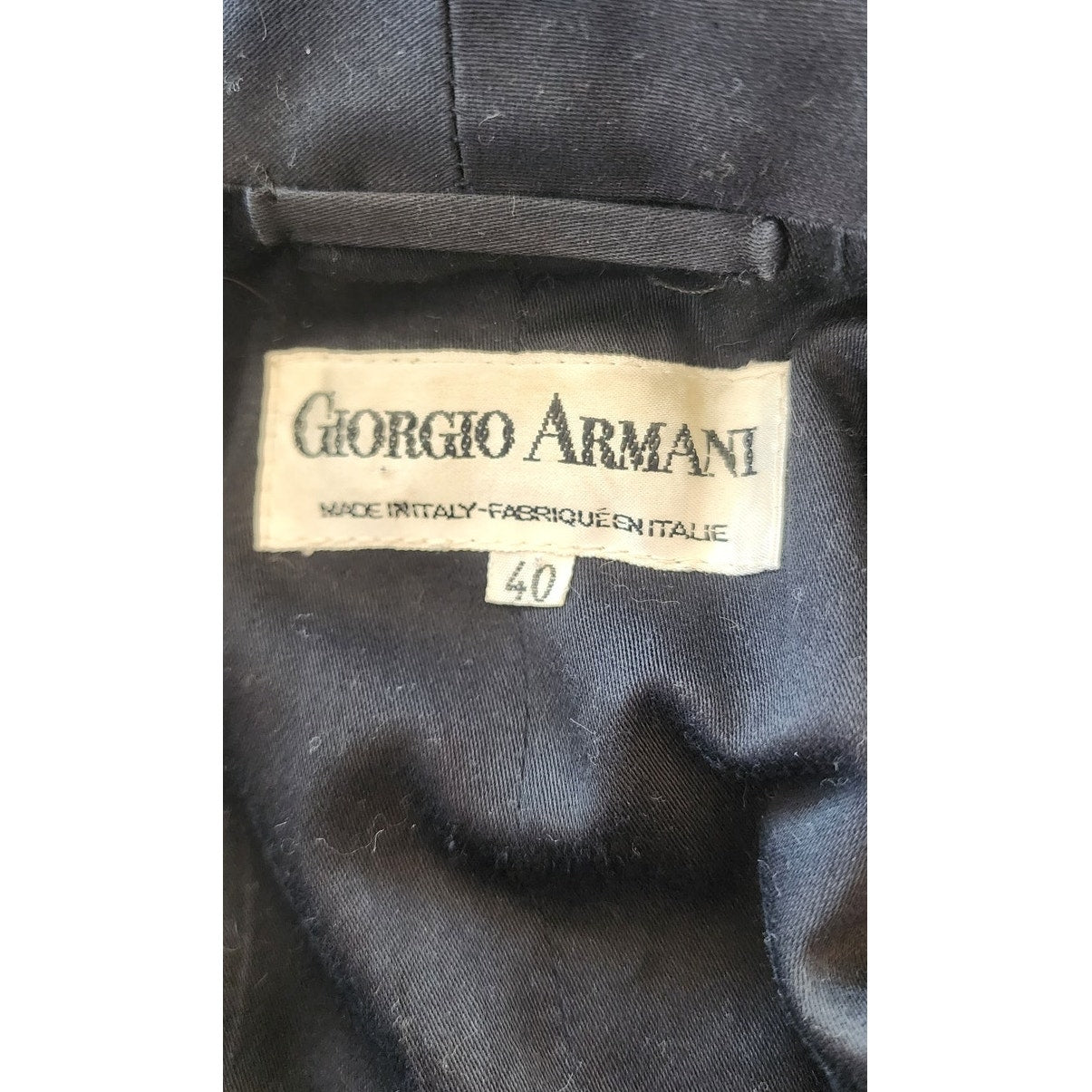 Vintage 80s Armani Blazer Womens Black Velvet Jacket w/ Cream Print / S