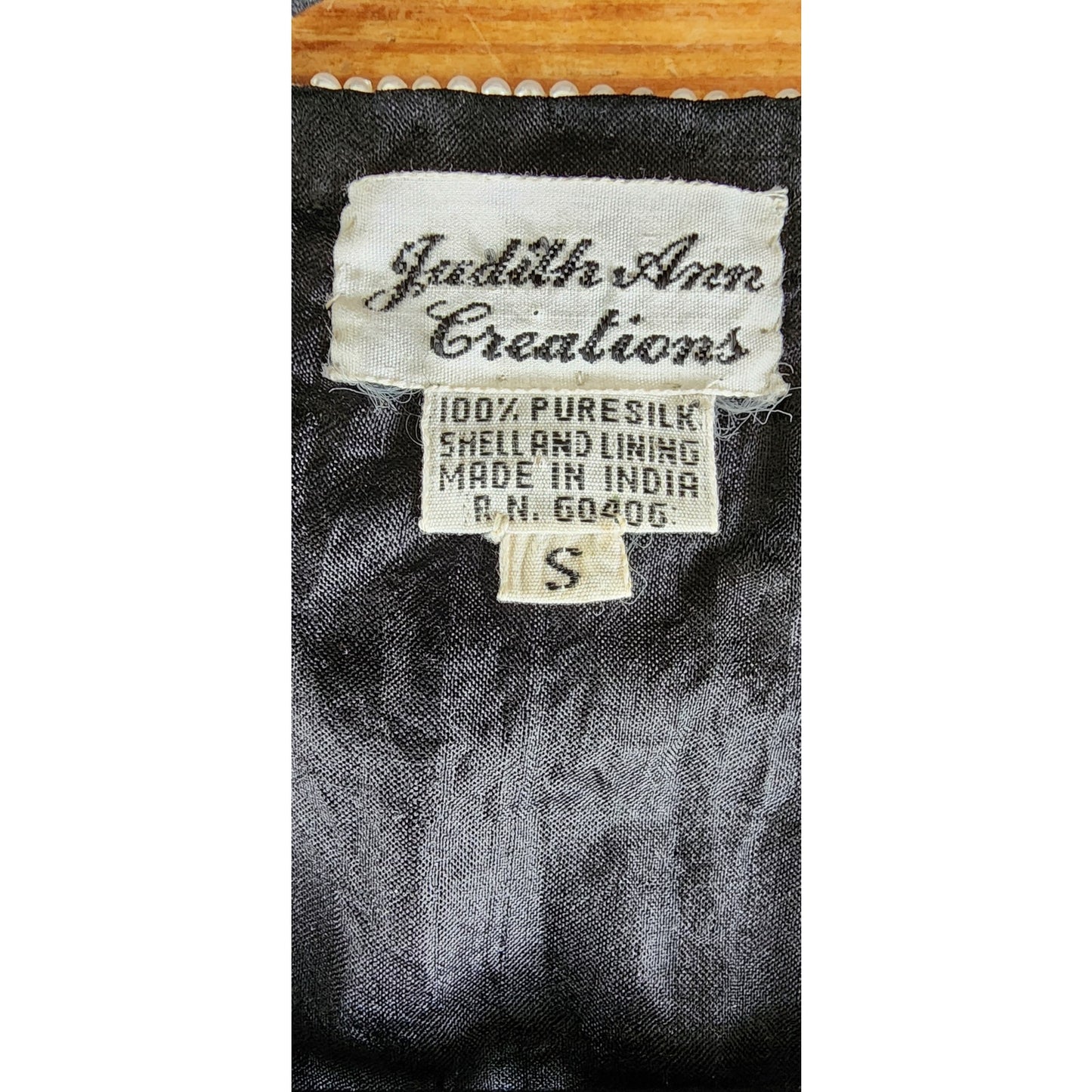 Vintage 80s Beaded Blazer Judith Ann Cropped Jacket Black & White Paisley