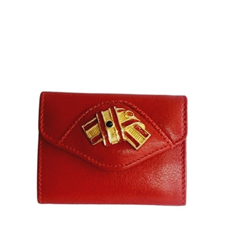 Vintage Judith Leiber Mini Coin Purse Red Leather