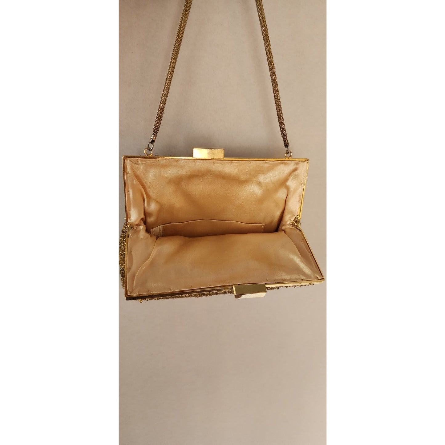 Vintage 50s Evening Bag Beaded Gold