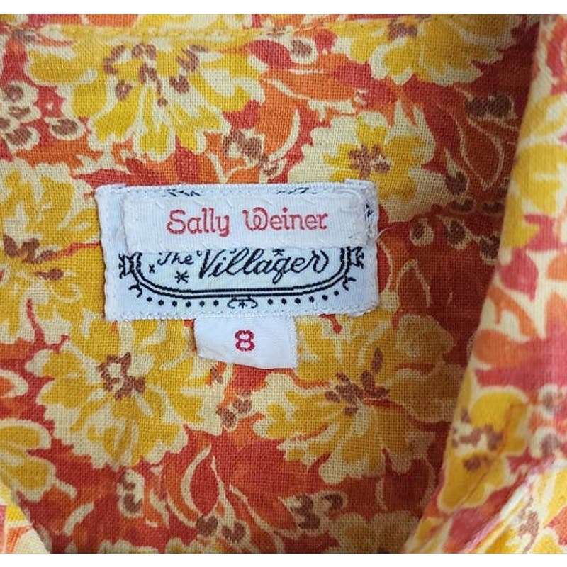 Vintage 60s Summer Dress Yellow Floral Print The Villager