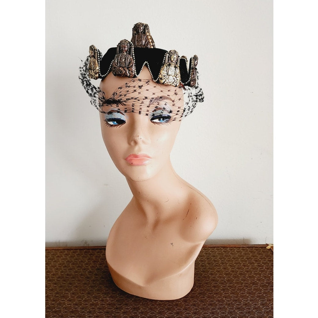 Vintage 50s Bes-Ben Hat Pointed Buddha Pagoda