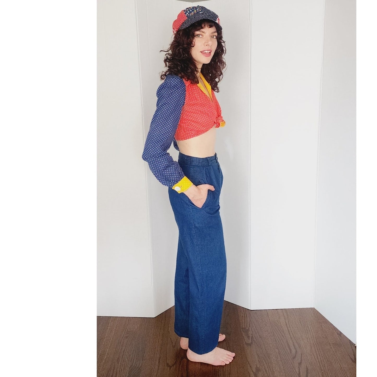 Vintage 80s Blue Jeans Ralph Lauren High Waist Pleated Front