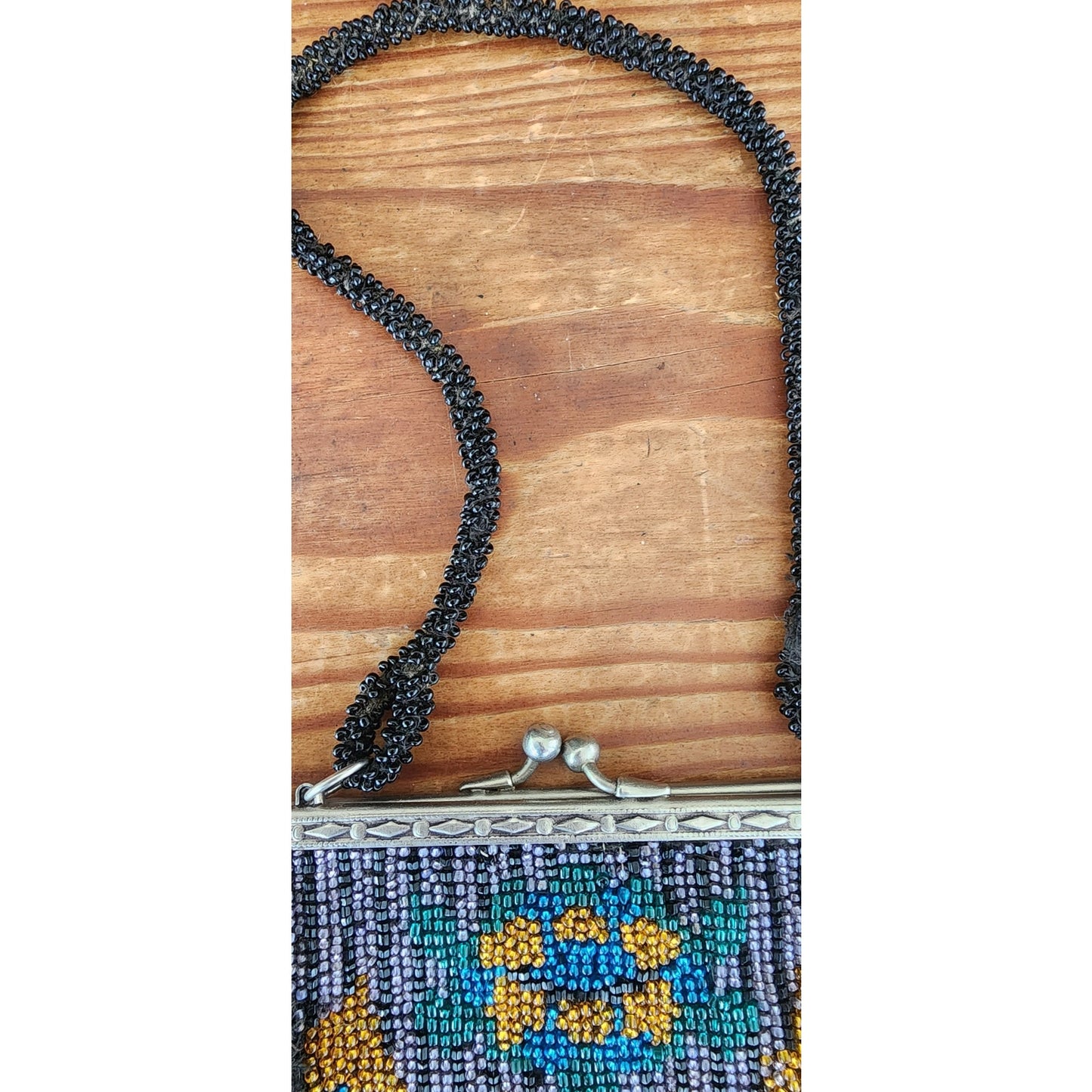 Antique Beaded Handbag Made in Germany Edwardian Microbeading