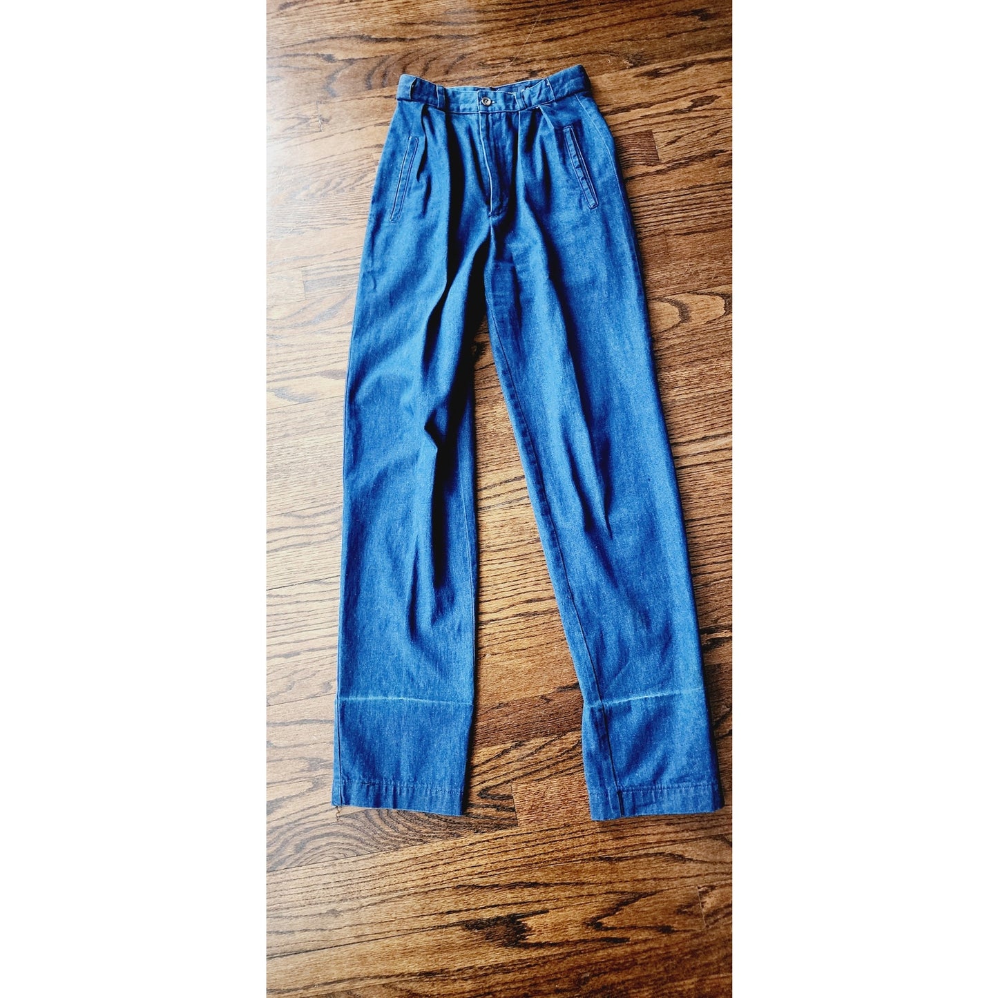 Vintage 80s Blue Jeans Ralph Lauren High Waist Pleated Front
