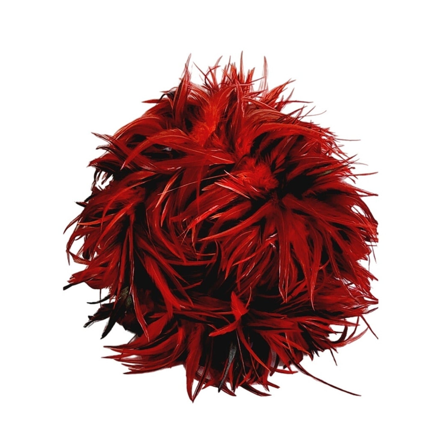 Vintage Red Feather Hat Oversized Avant Garde by Kokin
