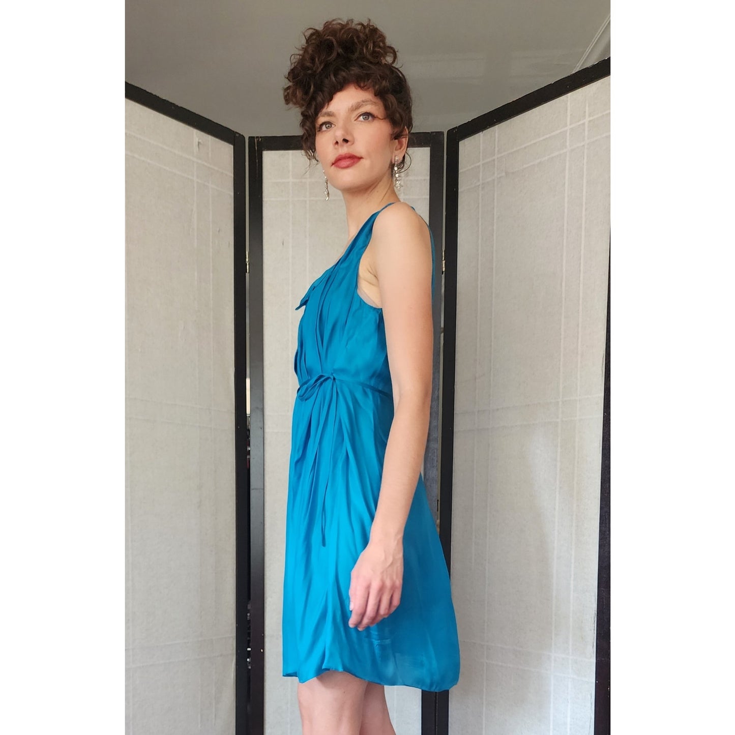 Chloe 2008 Party Dress Sleeveless Blue Silk NWT