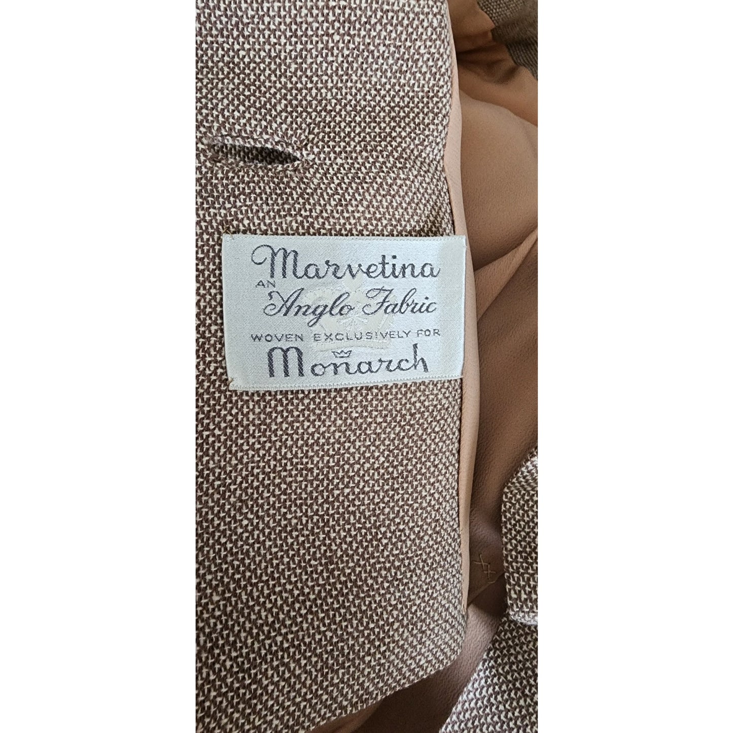 Vintage 50s Beige Blazer Fitted Waist Marvetina for Monarch