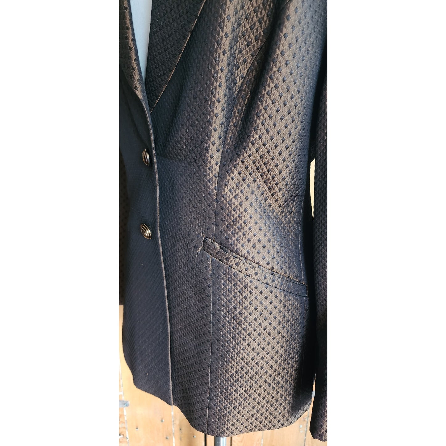 Vintage 1990s ESCADA Blazer Brown Bronze Metallic Jacket / Large