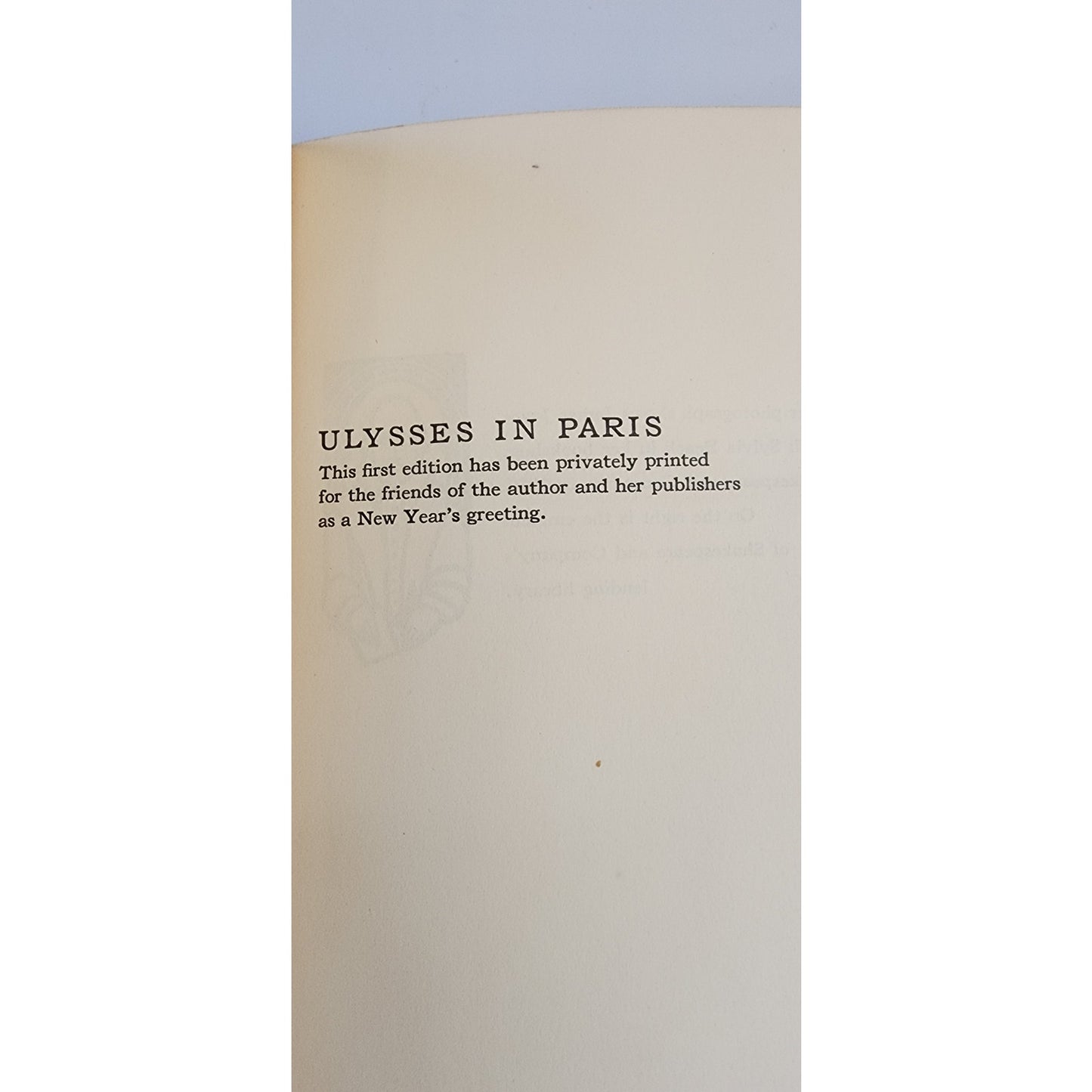 RARE Book Ulysses in Paris Sylvia Beach 1956 1st Ed James Joyce