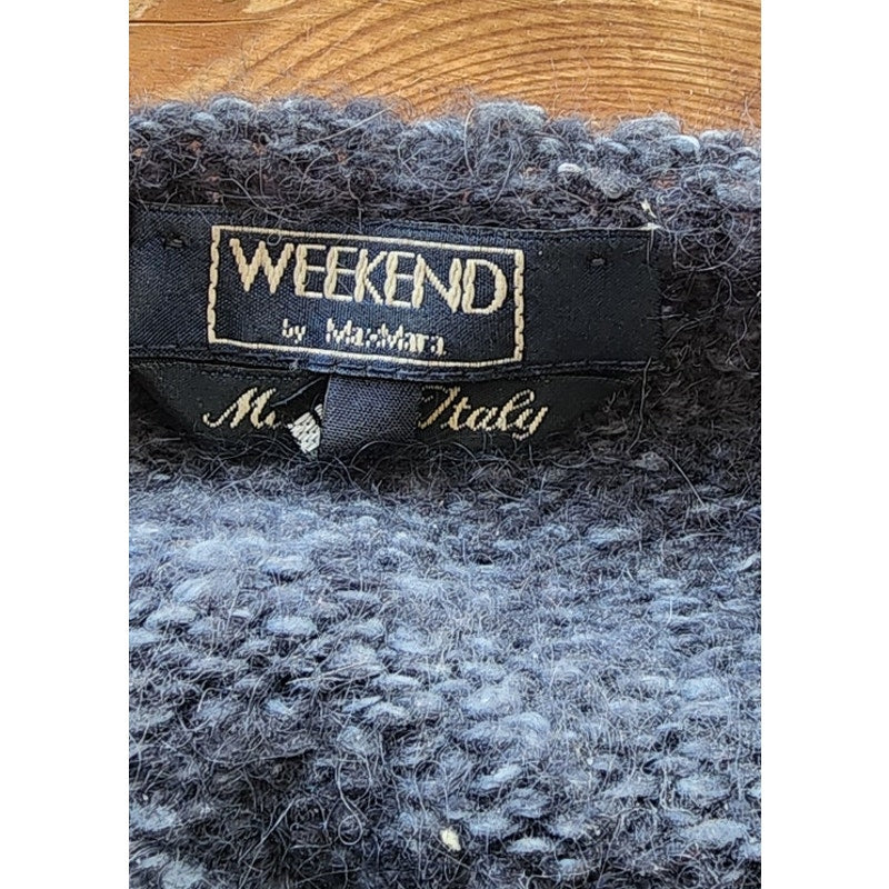 Vintage Weekend Max Mara Sweater Blue Wool Mohair Chunky Knit / M