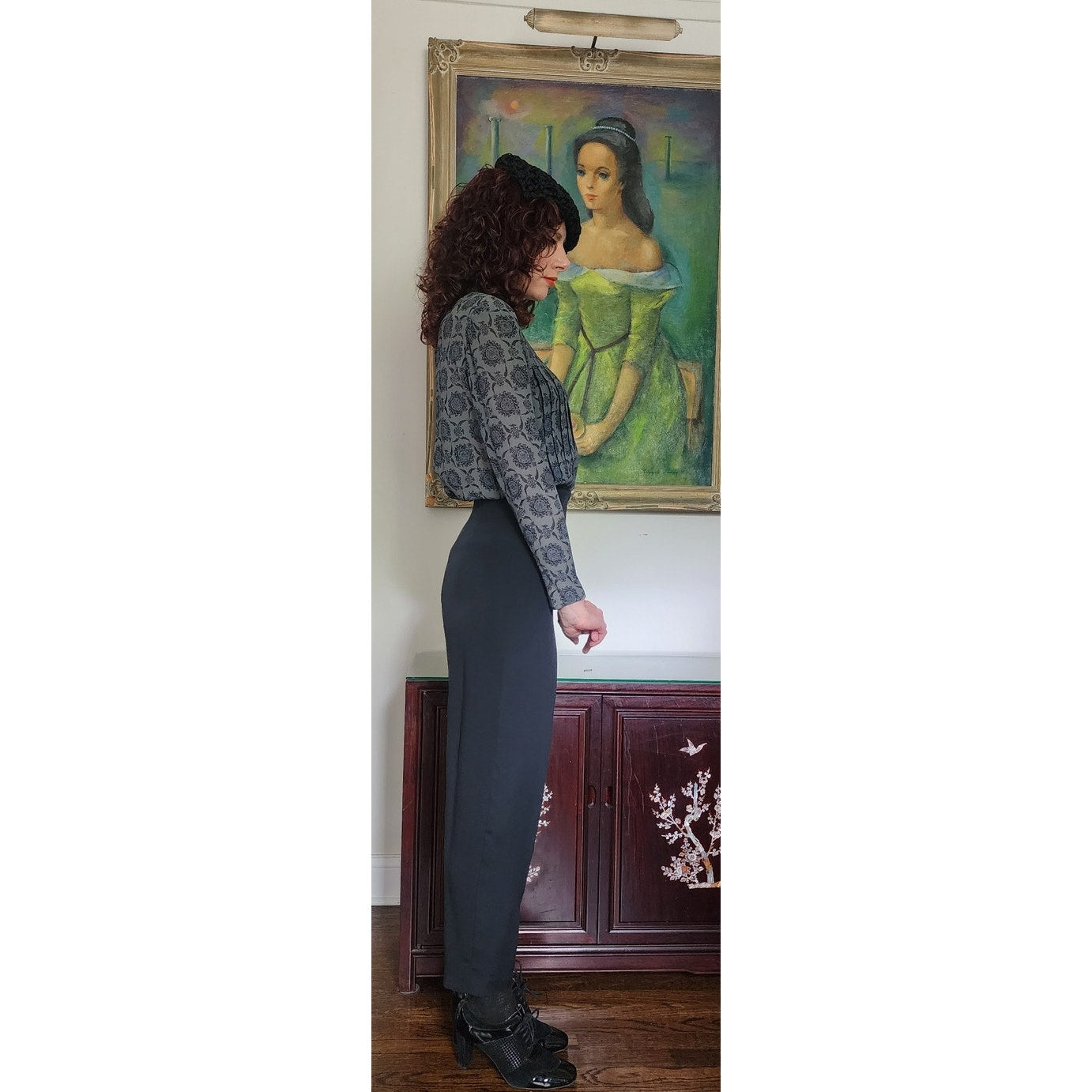 Vintage 90s High Waisted Black Pants Sylvia Heisel / S