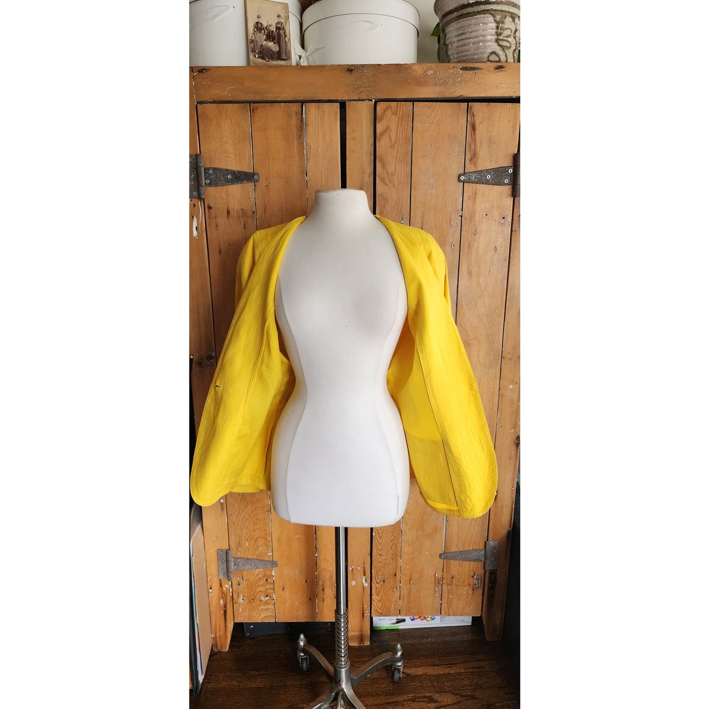 Vintage 80s Versace Blazer Yellow Linen