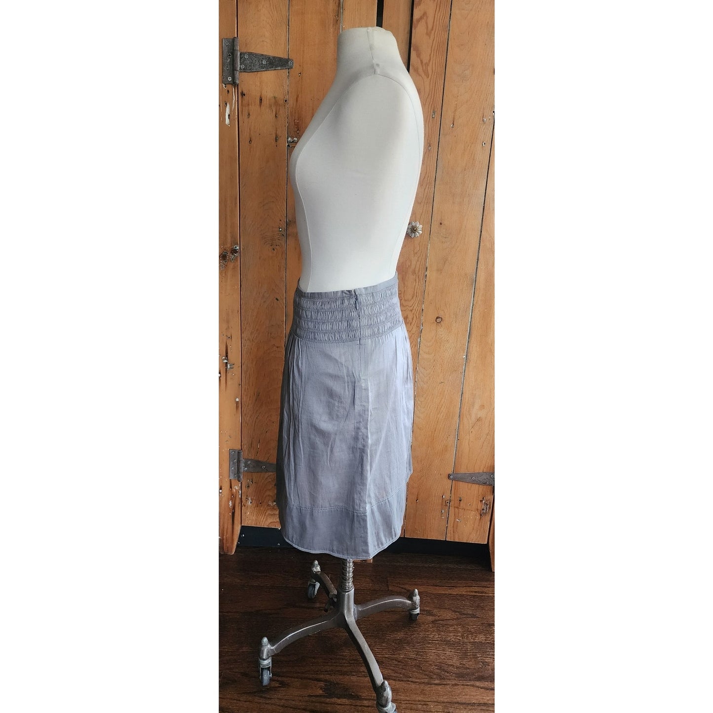 Vintage 2000s Burberry Summer Skirt Gray Cotton Midi Length / Med