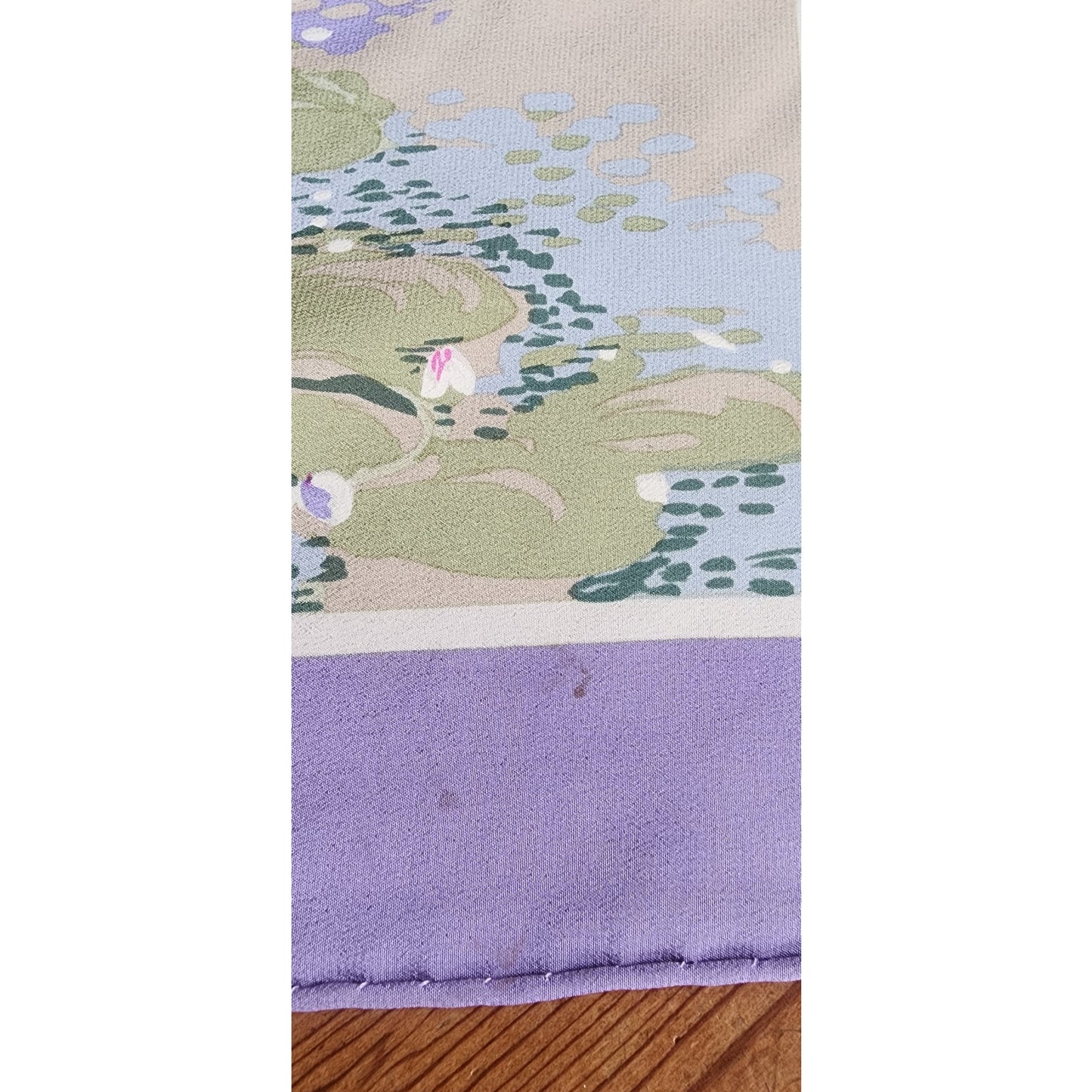 Vintage Dior Silk Print Scarf Monet Water Lilies Giverny