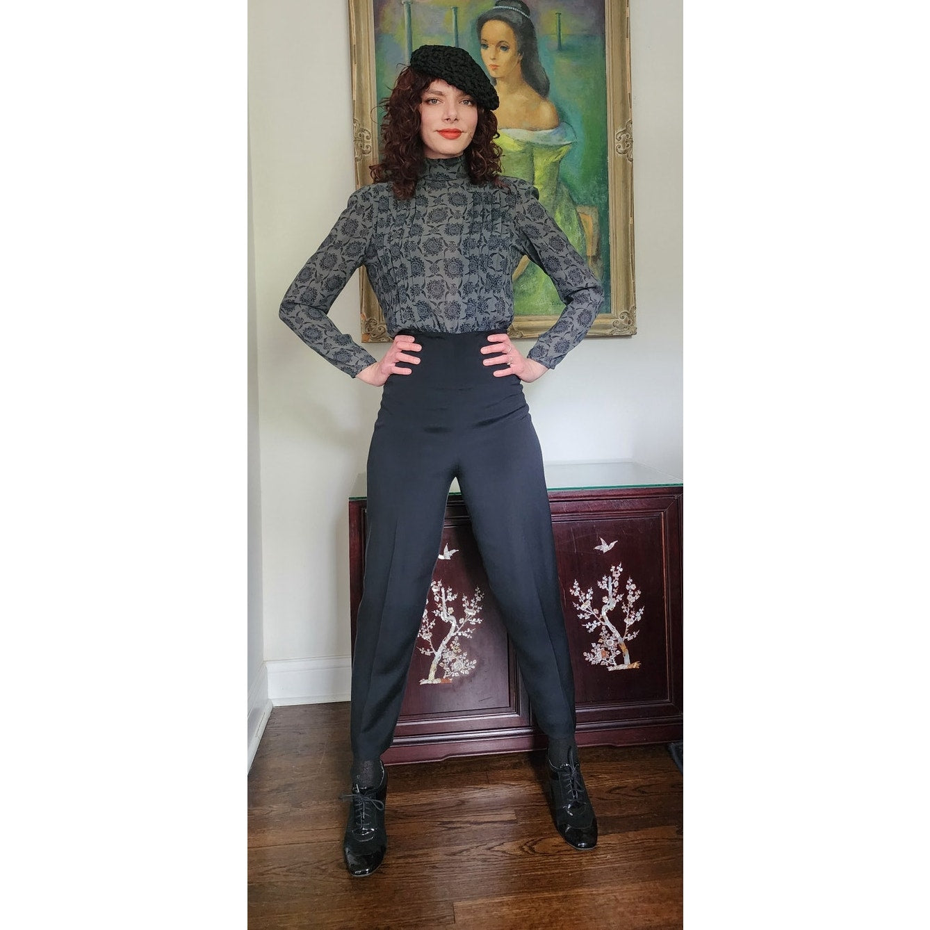 Vintage 90s High Waisted Black Pants Sylvia Heisel / S