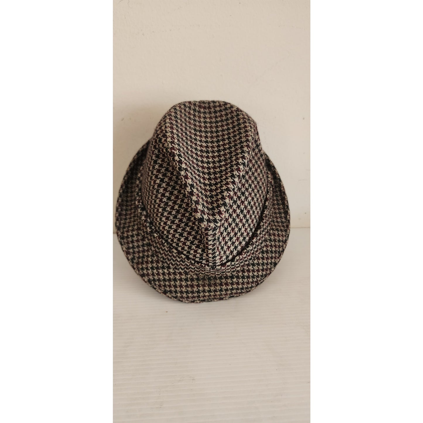 Vintage 60s Mens Fedora Gray Cashmere Houndstooth Dobbs Golden Coach