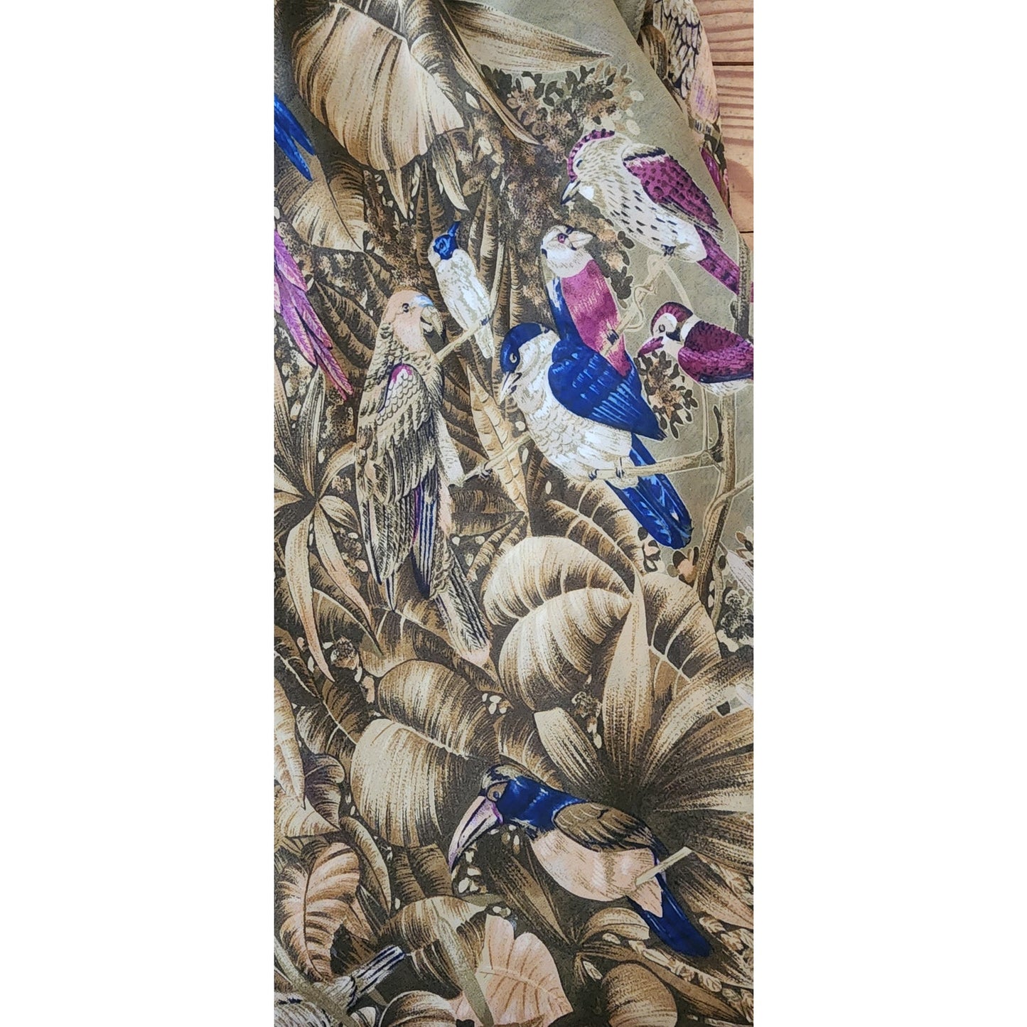 Vintage Vintage 1970s Gianni Versace Dress Silk Parrot Print Handkerchief Hem Slip Style Small