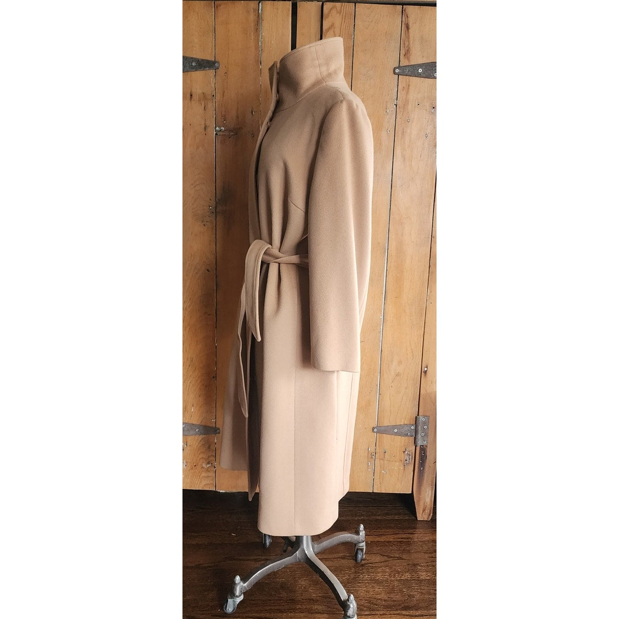 Vintage 2000s Burberry Coat Archival Beige Cashmere Blend w/Sash Tie Belt / Medium