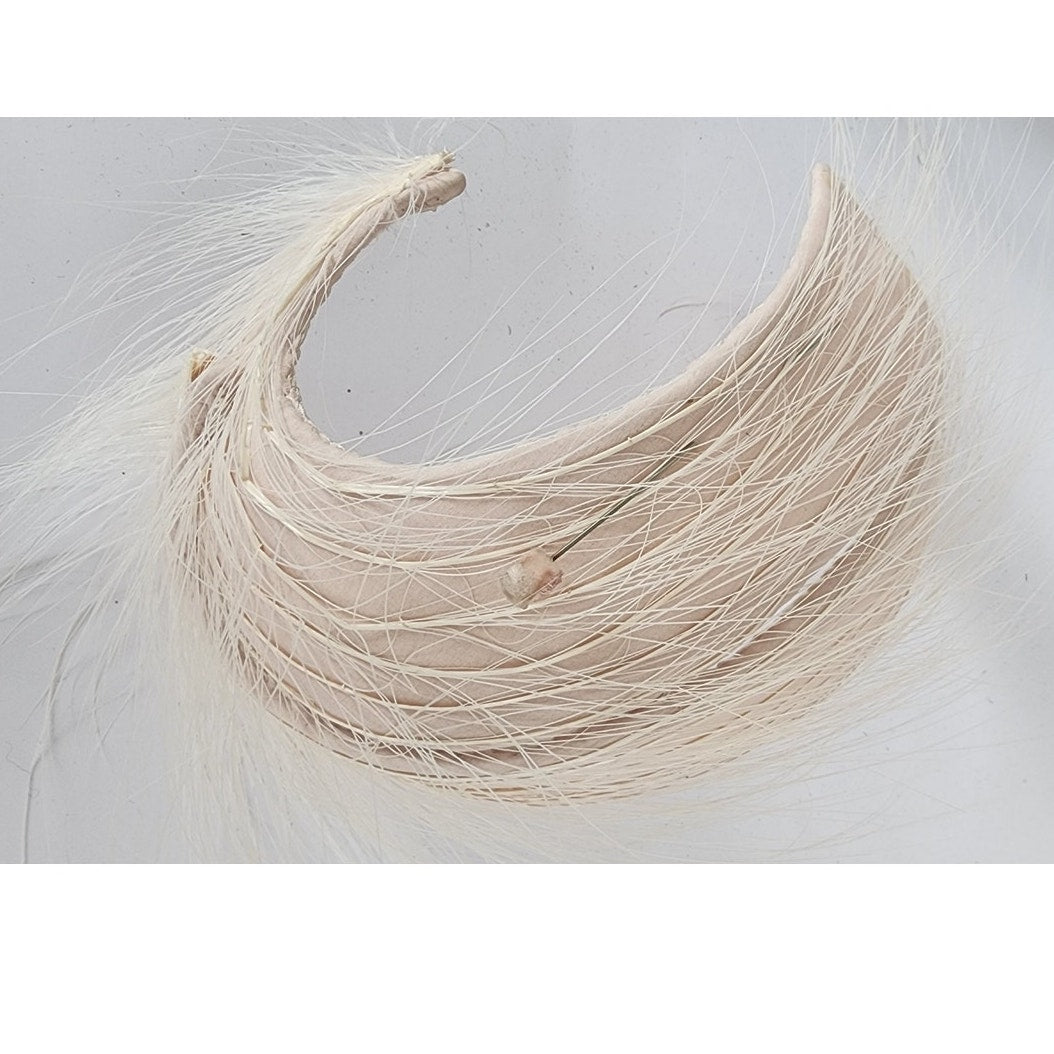 Vintage 1950s Fascinator White Feather Headdress Bridal Headband