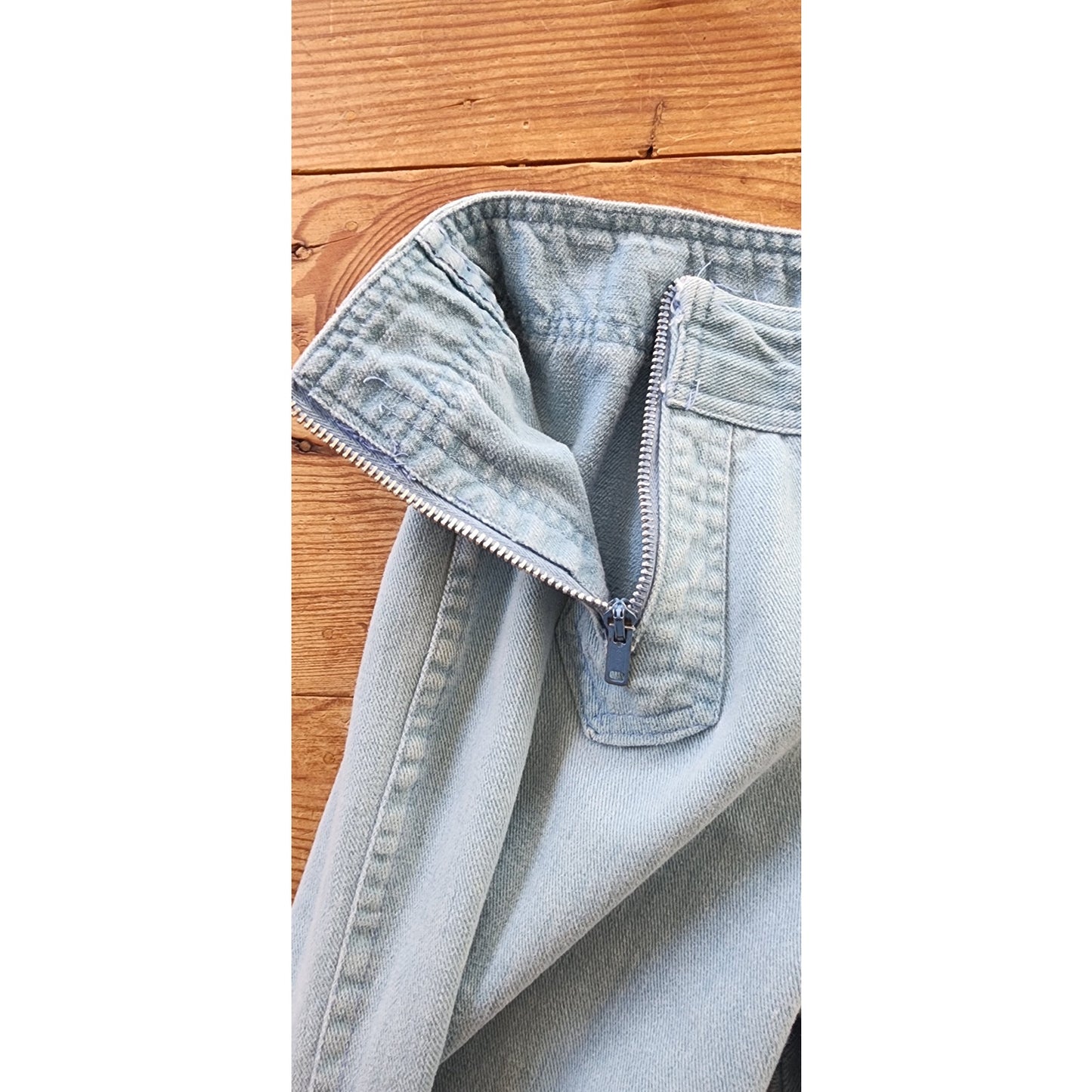 Vintage 70s Blue Jeans Sailor Pants Flares Light Wash XS/ Juniors