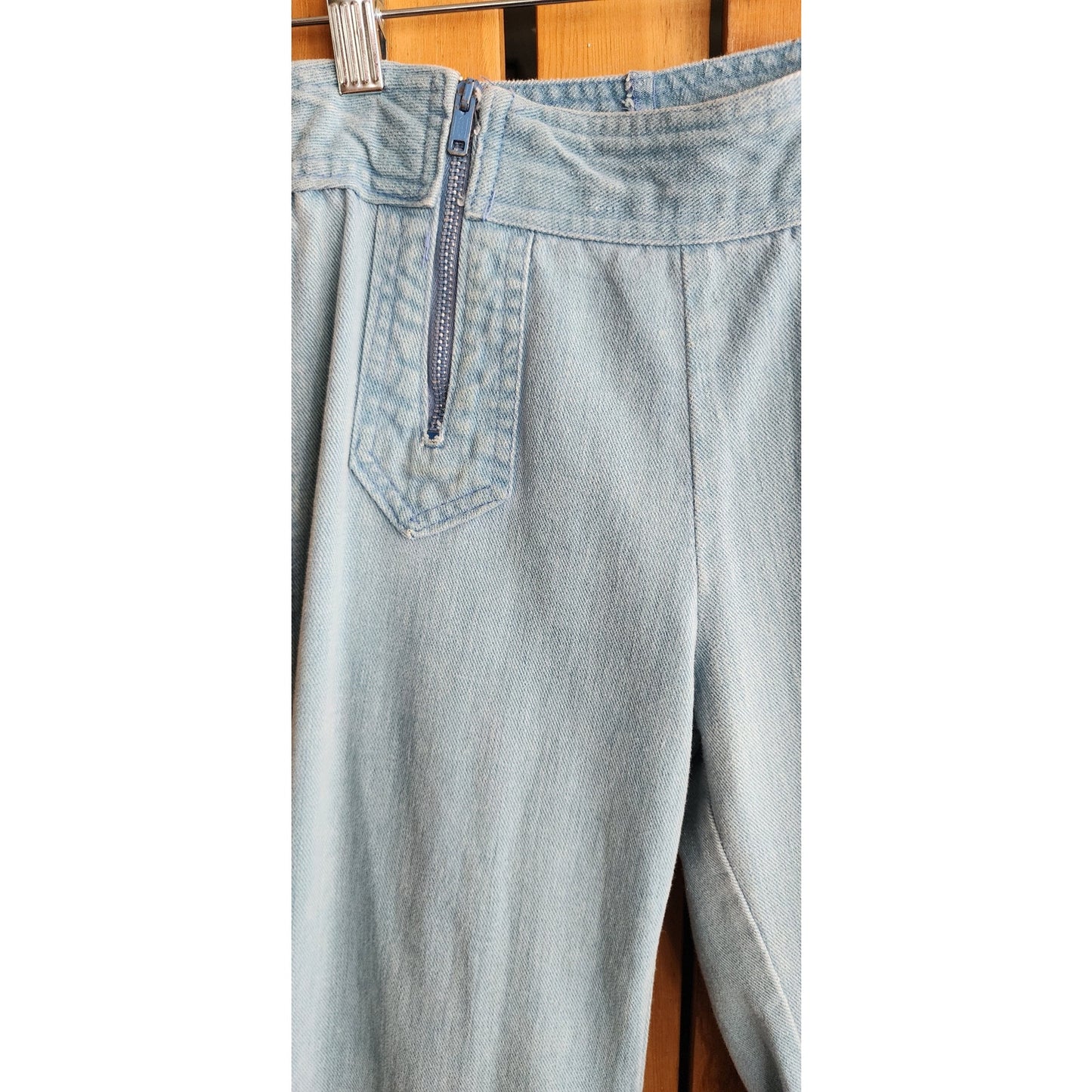 Vintage 70s Blue Jeans Sailor Pants Flares Light Wash XS/ Juniors