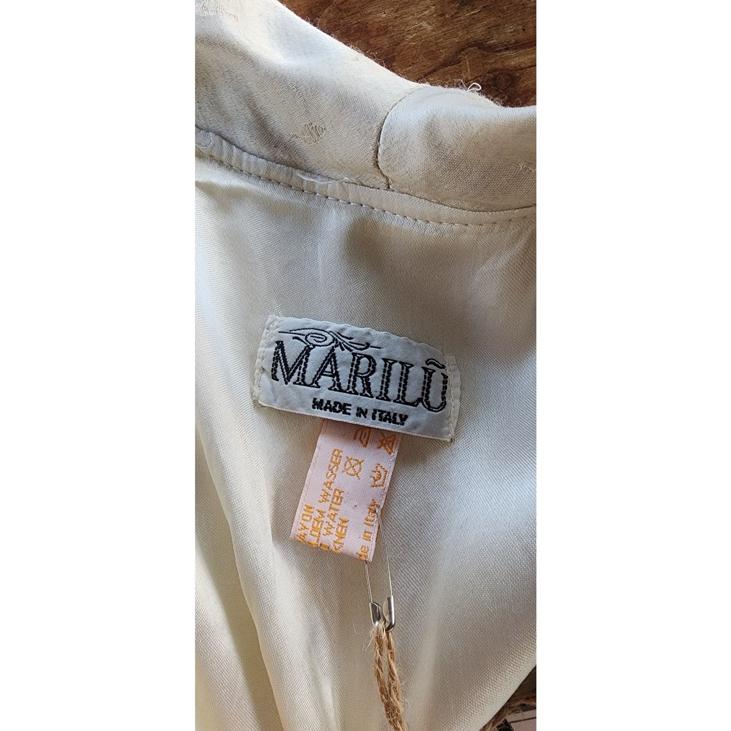 Vintage 80s Cream Blazer Oversized Artisinal Jacket w/Applique by Marilu / L