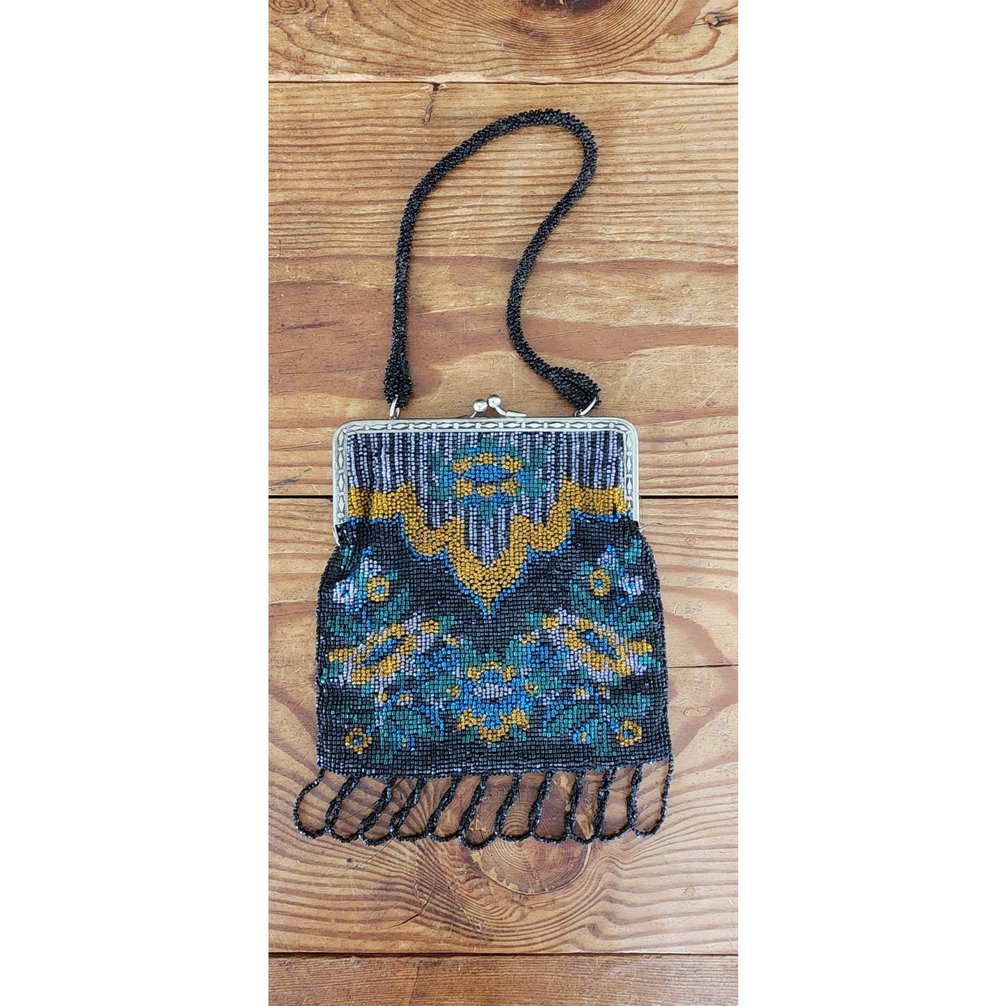 Antique Beaded Handbag Made in Germany Edwardian Microbeading