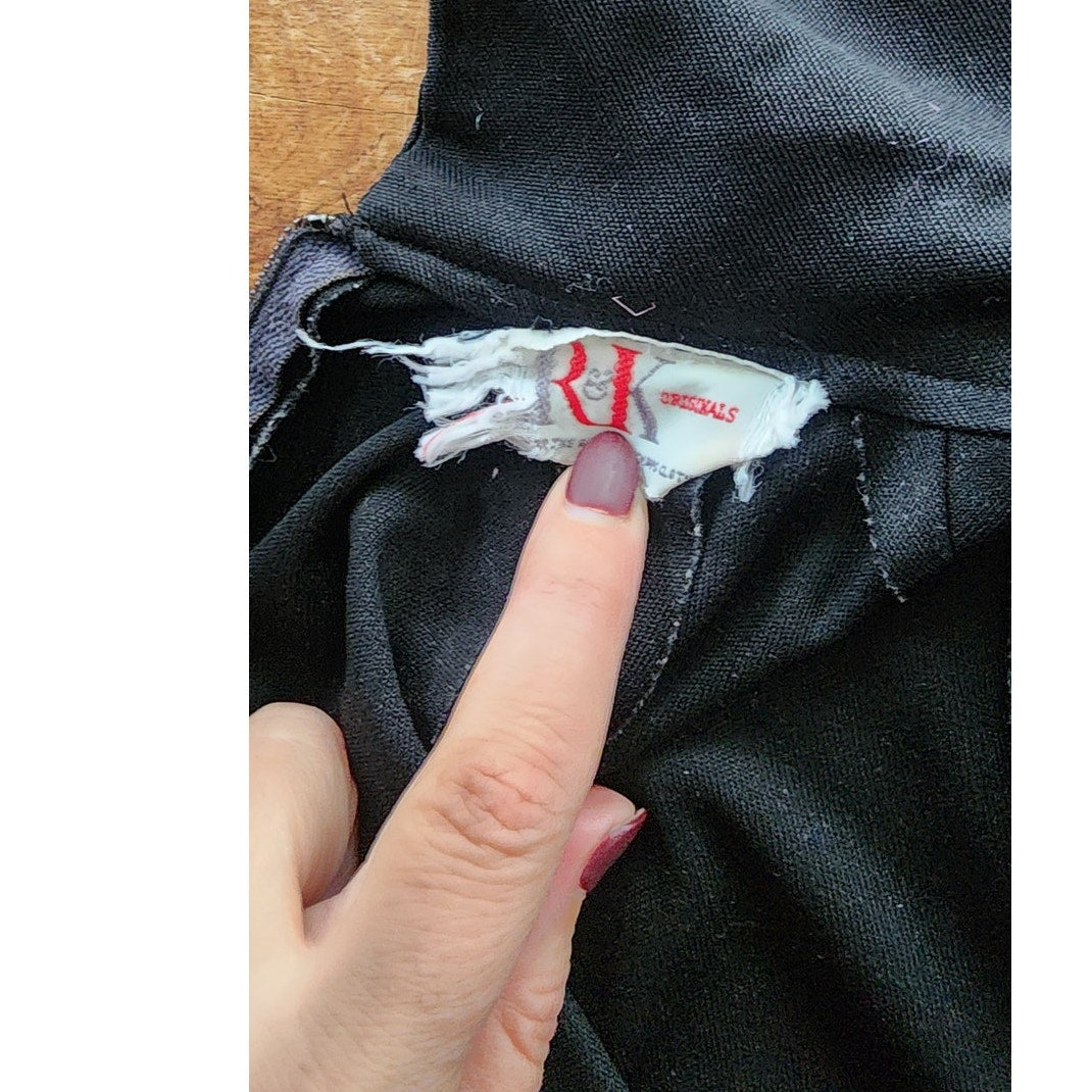 Vintage 70s Bold Stripe Dress Black Brown Cream RK Originals