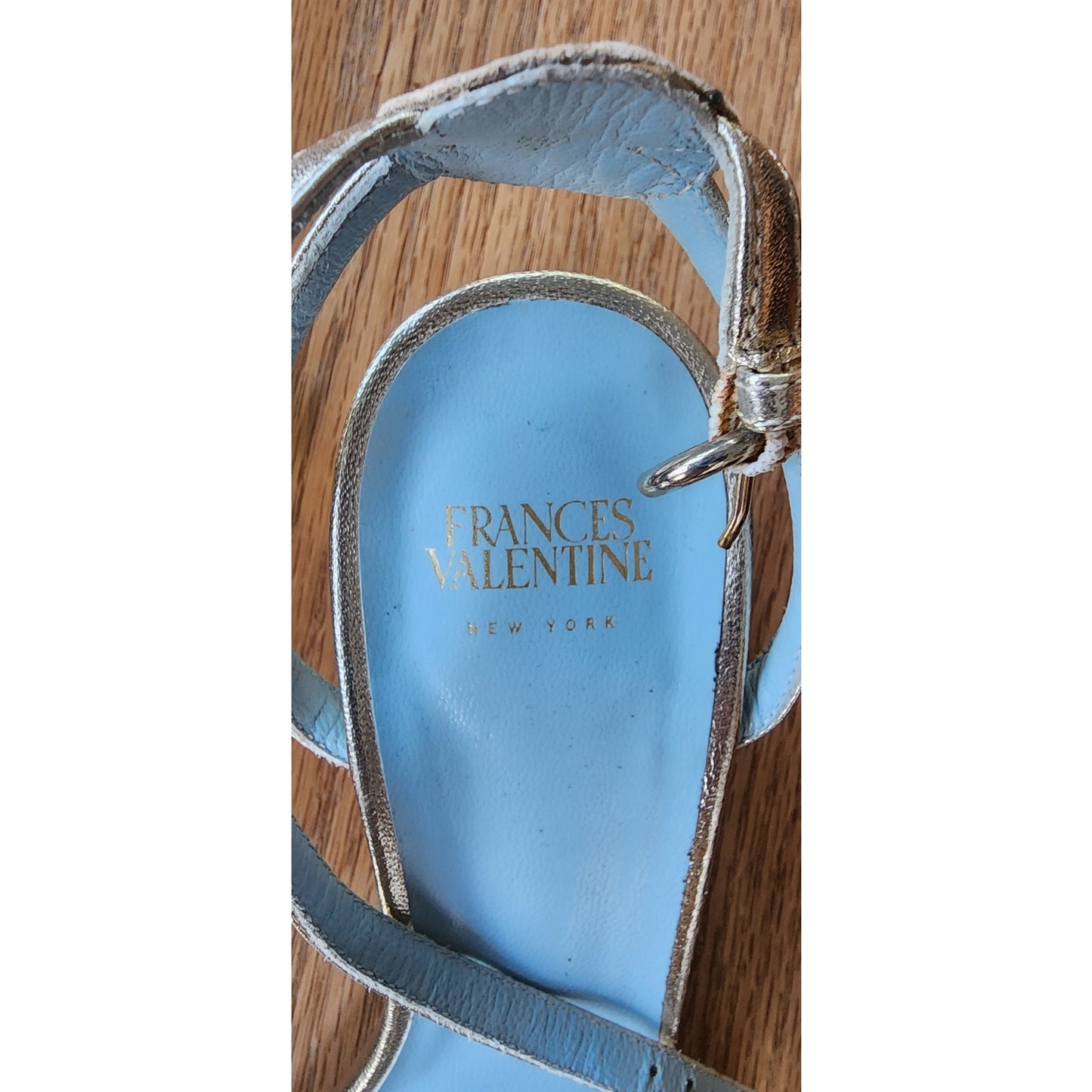 Frances Valentine BEATRIX Sandals Shoes Mary Janes Silver Rhinestone 5 1/2