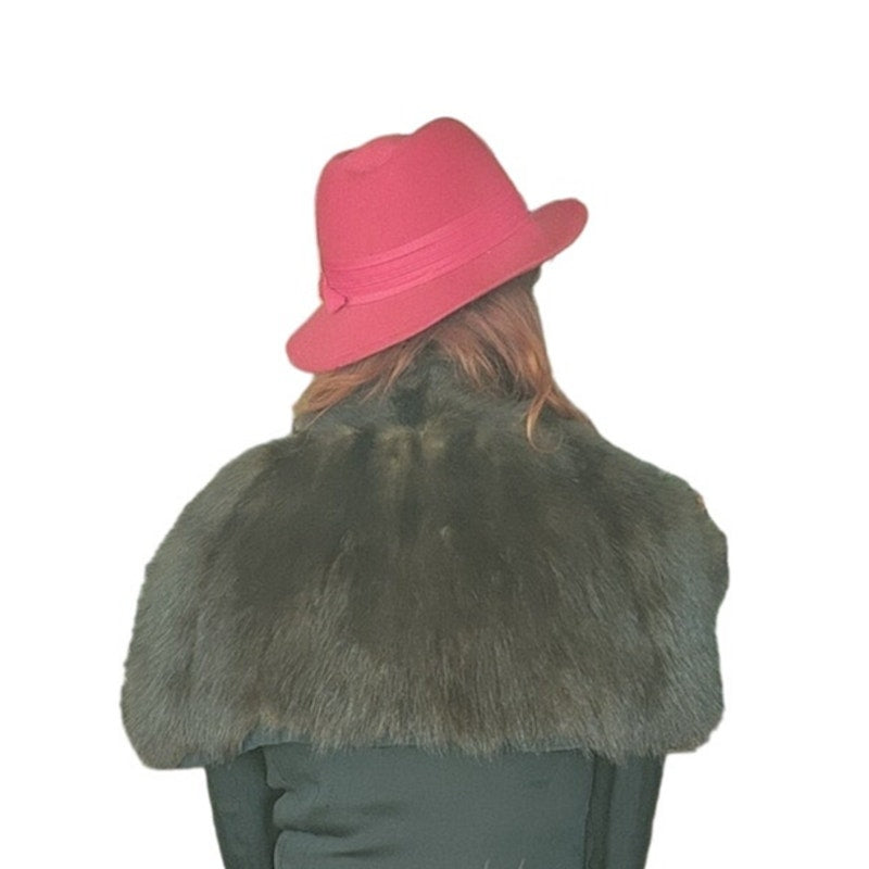 40s Beaver Fur Shrug Wrap Dark Brown