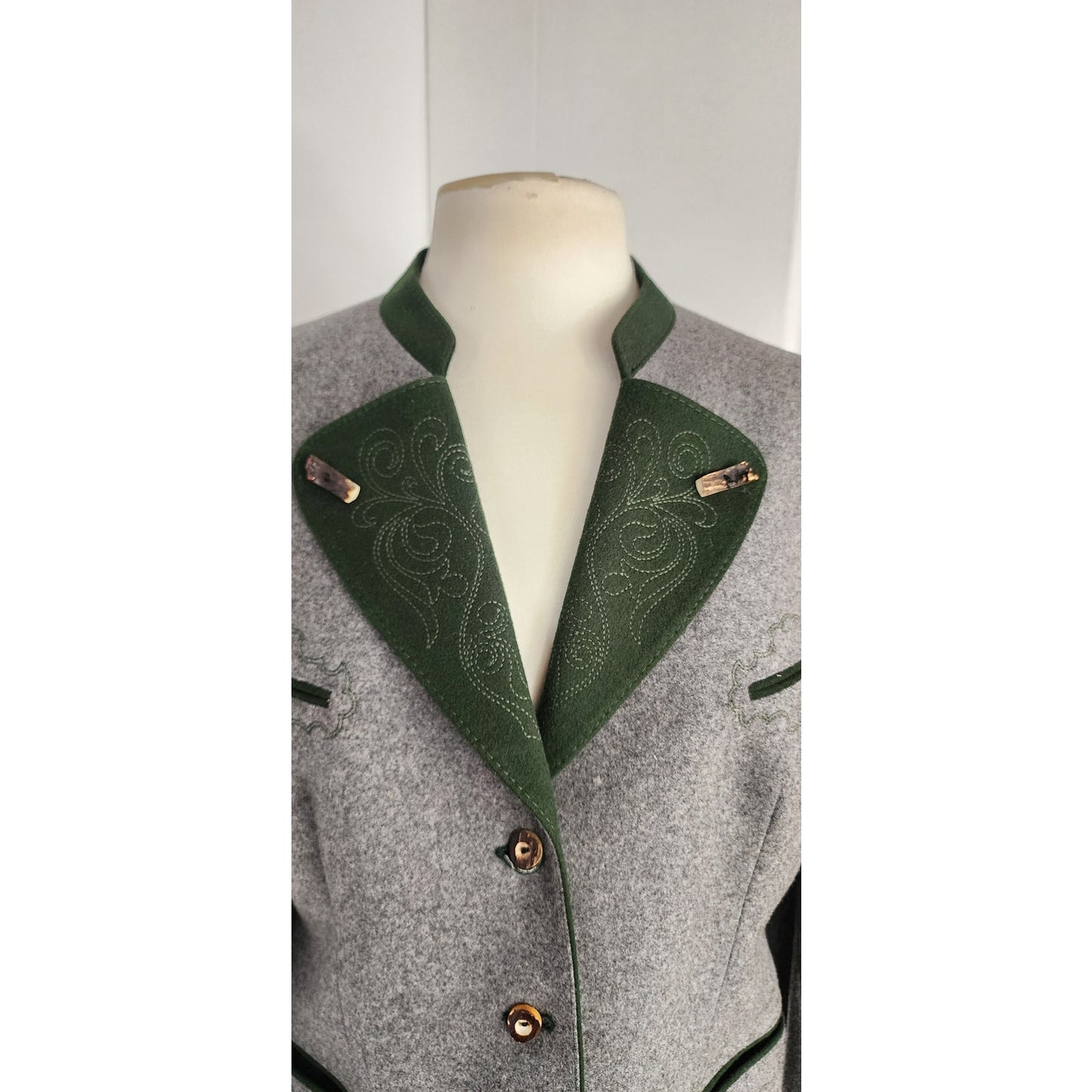 Vintage LODENFREY Riding Jacket Gray Boiled Wool Austria