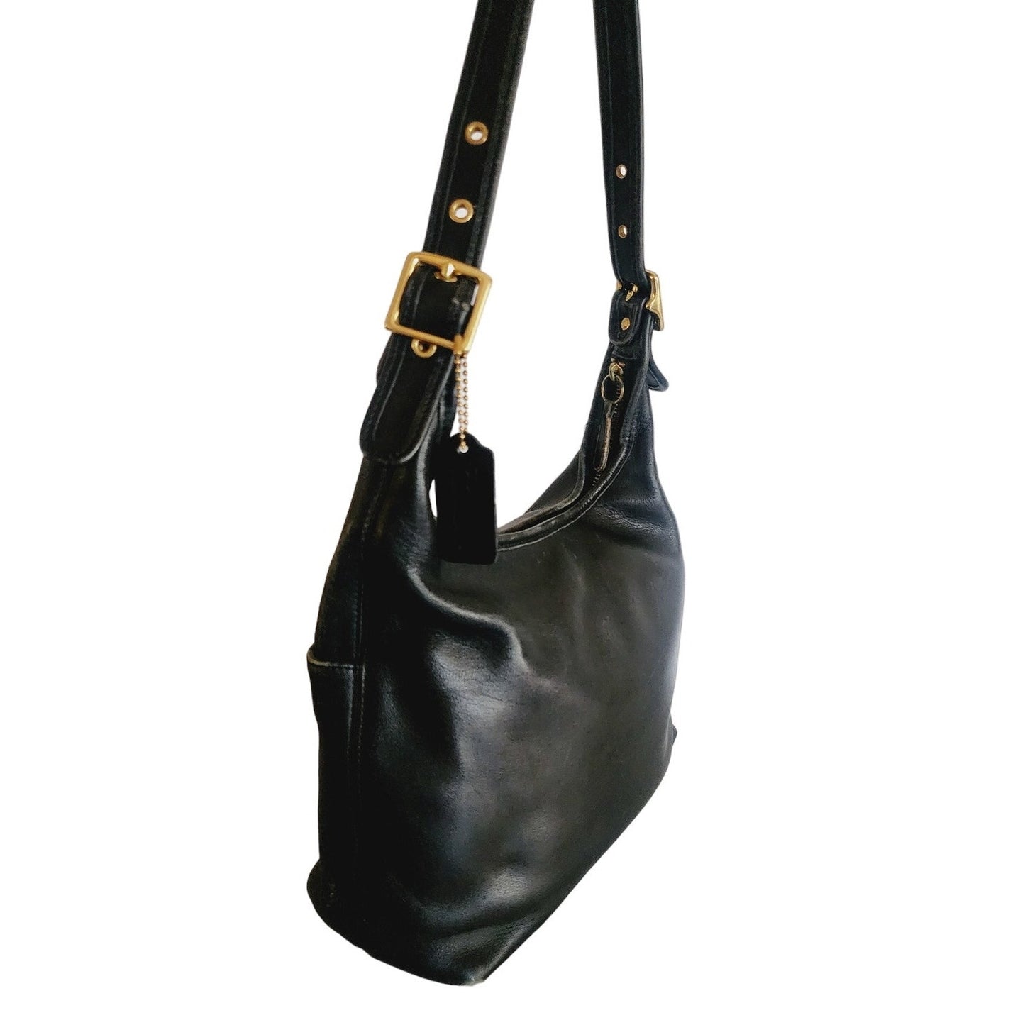 Vintage COACH Legacy Boho Shoulder Bag Black Leather 9058