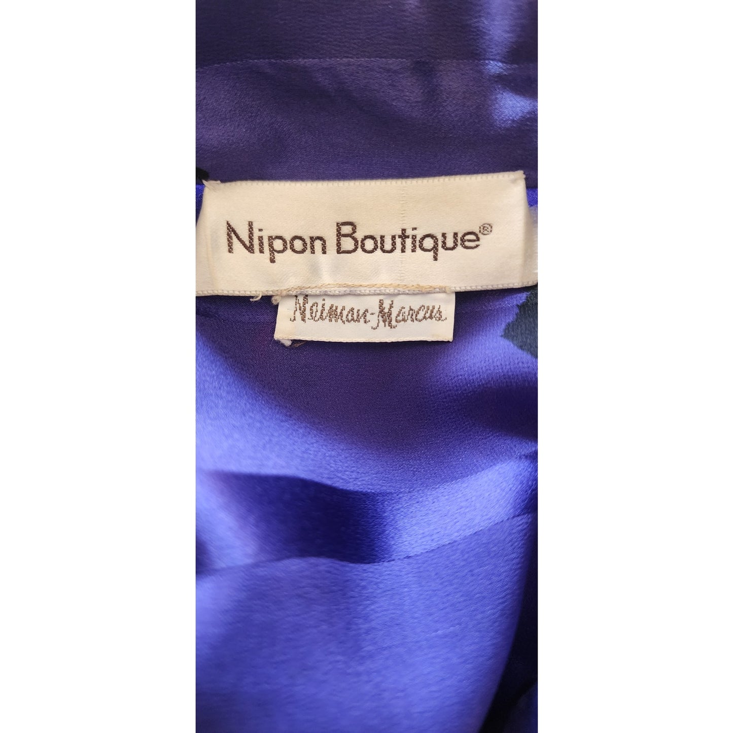 Vintage 80s Blue Geometric Print Silk Dress Button Down Shirt Dress Albert Nipon
