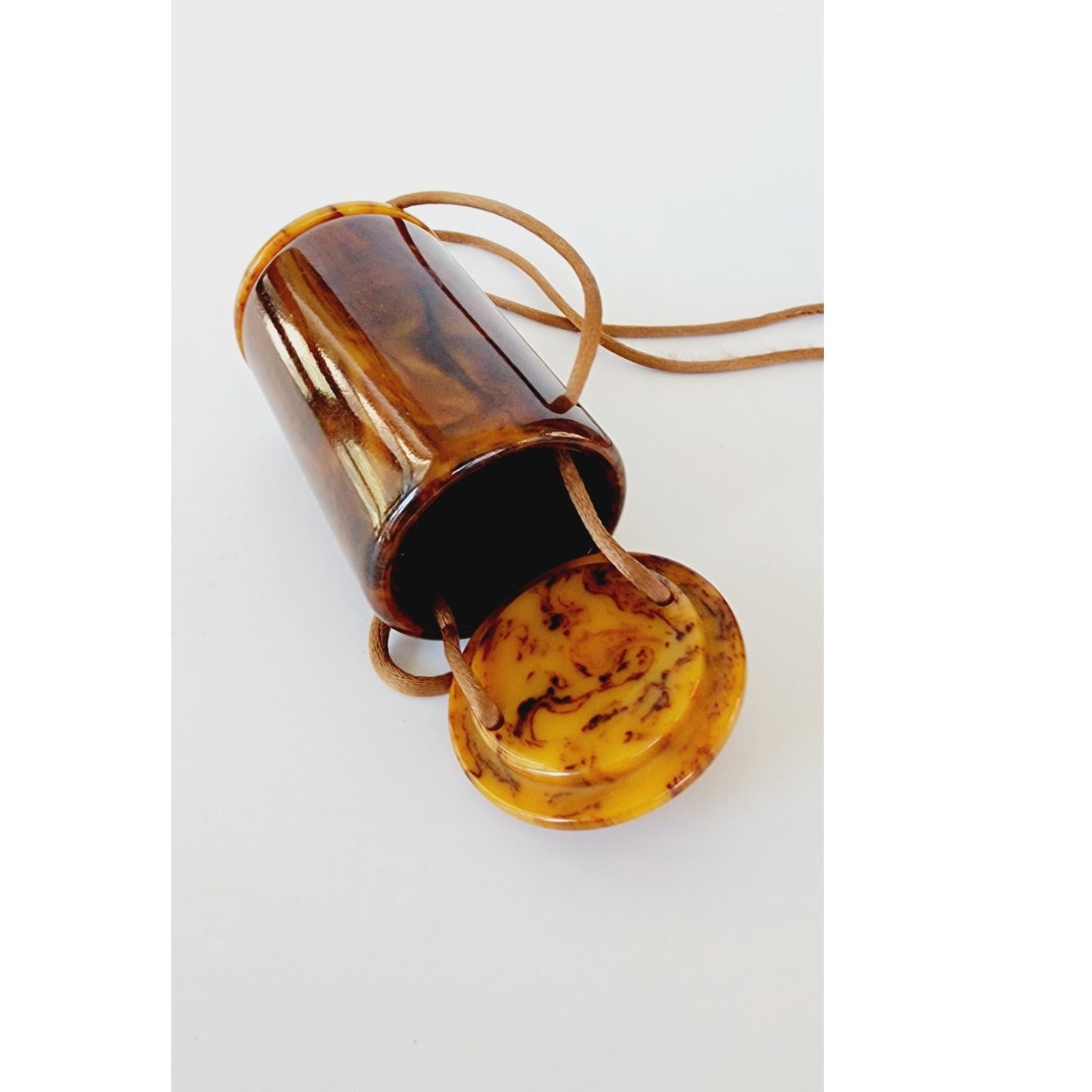 Vintage 20s Celluloid Vanity Purse Minaudiere Dance Bag Tassels