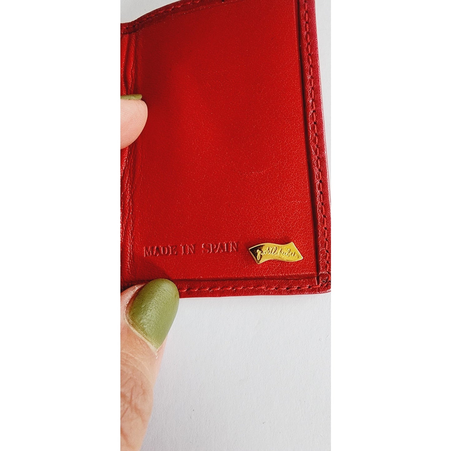 Vintage Judith Leiber Mini Coin Purse Red Leather